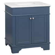 Fremont Small Marble Top Single Vanity, Navy Blue