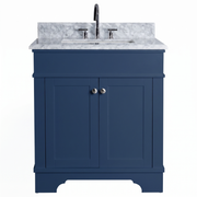 Fremont Small Marble Top Single Vanity, Navy Blue