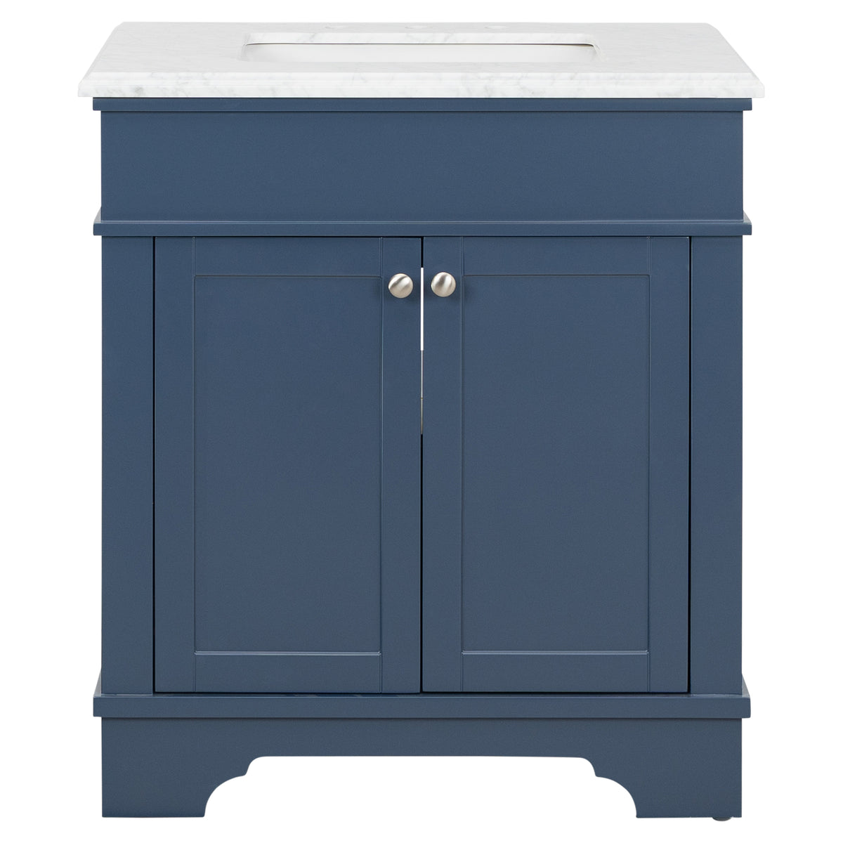 Fremont Small Marble Top Single Vanity, Navy Blue