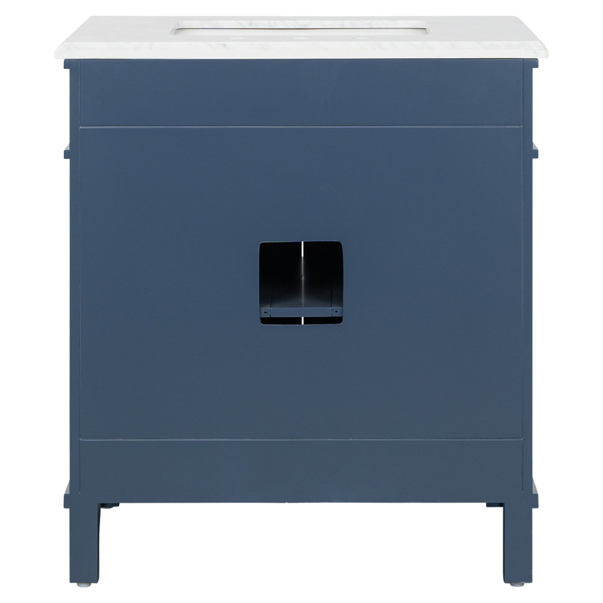Fremont Small Marble Top Single Vanity, Navy Blue