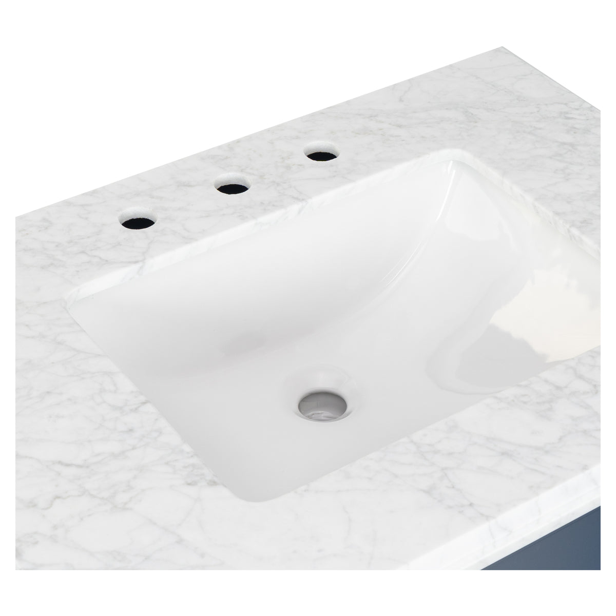 Fremont Small Marble Top Single Vanity, Navy Blue