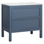 Penfold 90cm Marble Top Single Vanity, Navy Blue