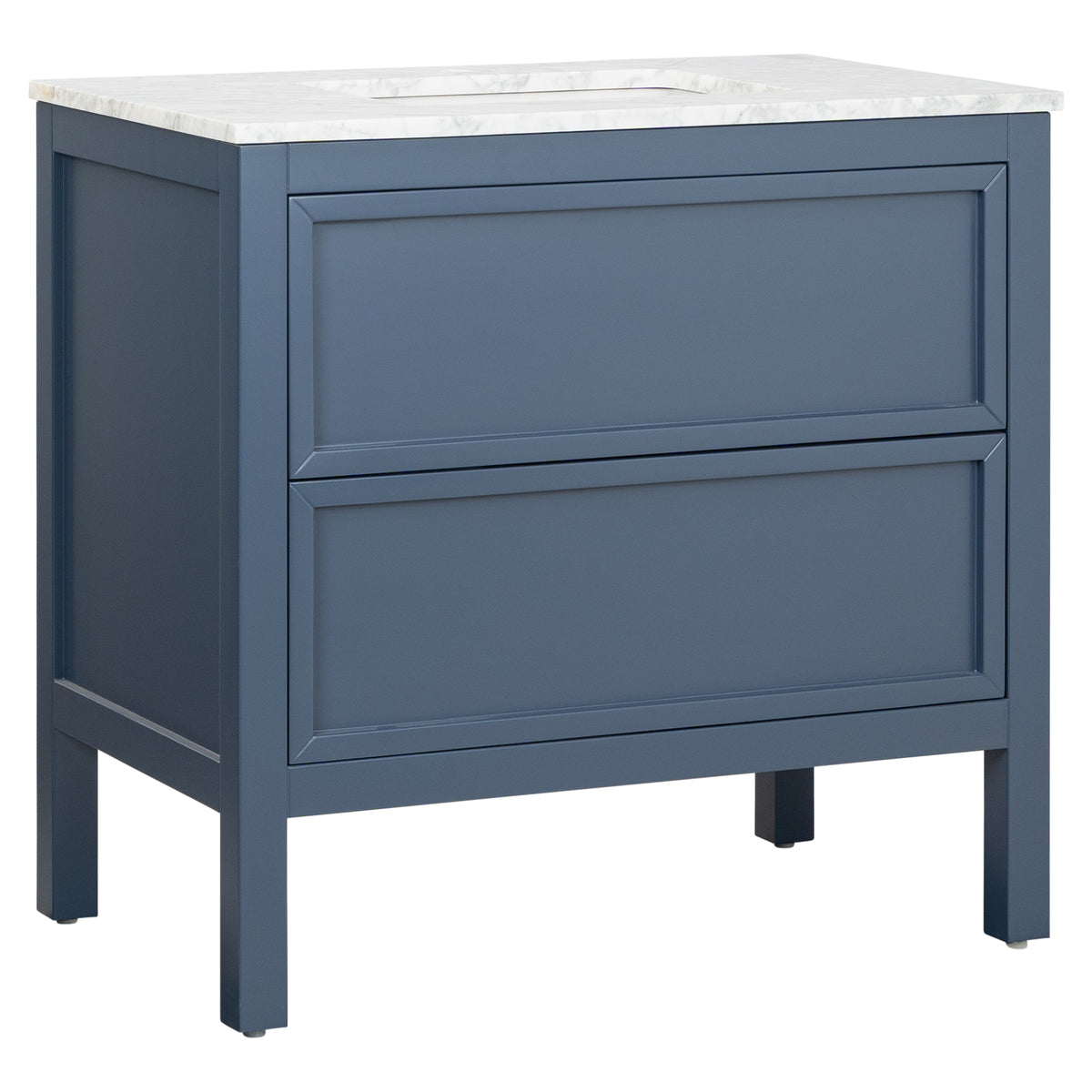 Penfold 90cm Marble Top Single Vanity, Navy Blue