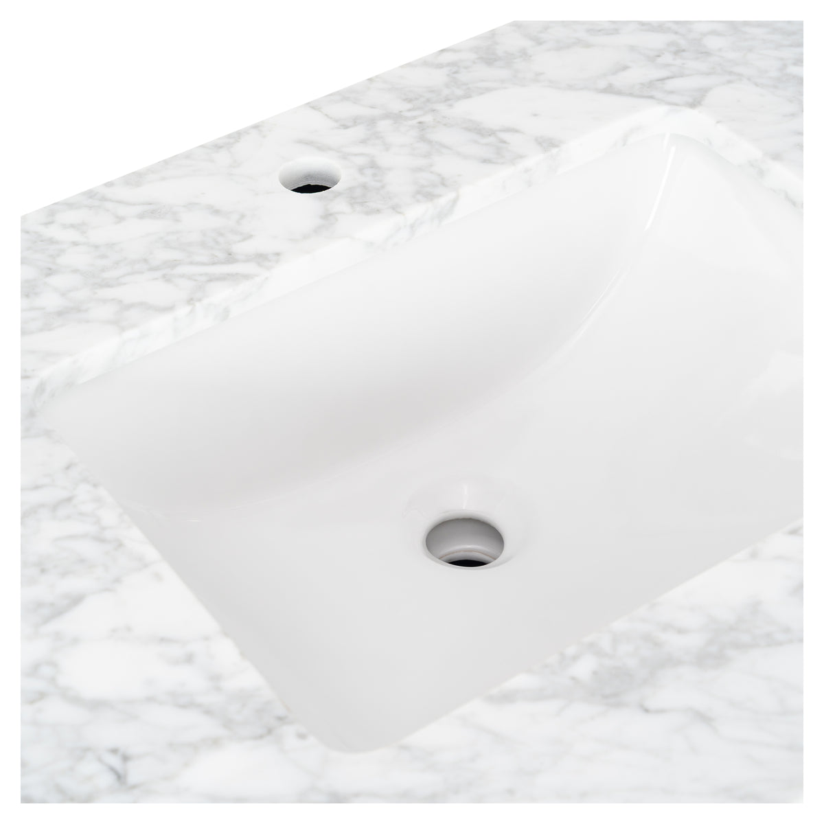 Penfold 90cm Marble Top Single Vanity, Navy Blue