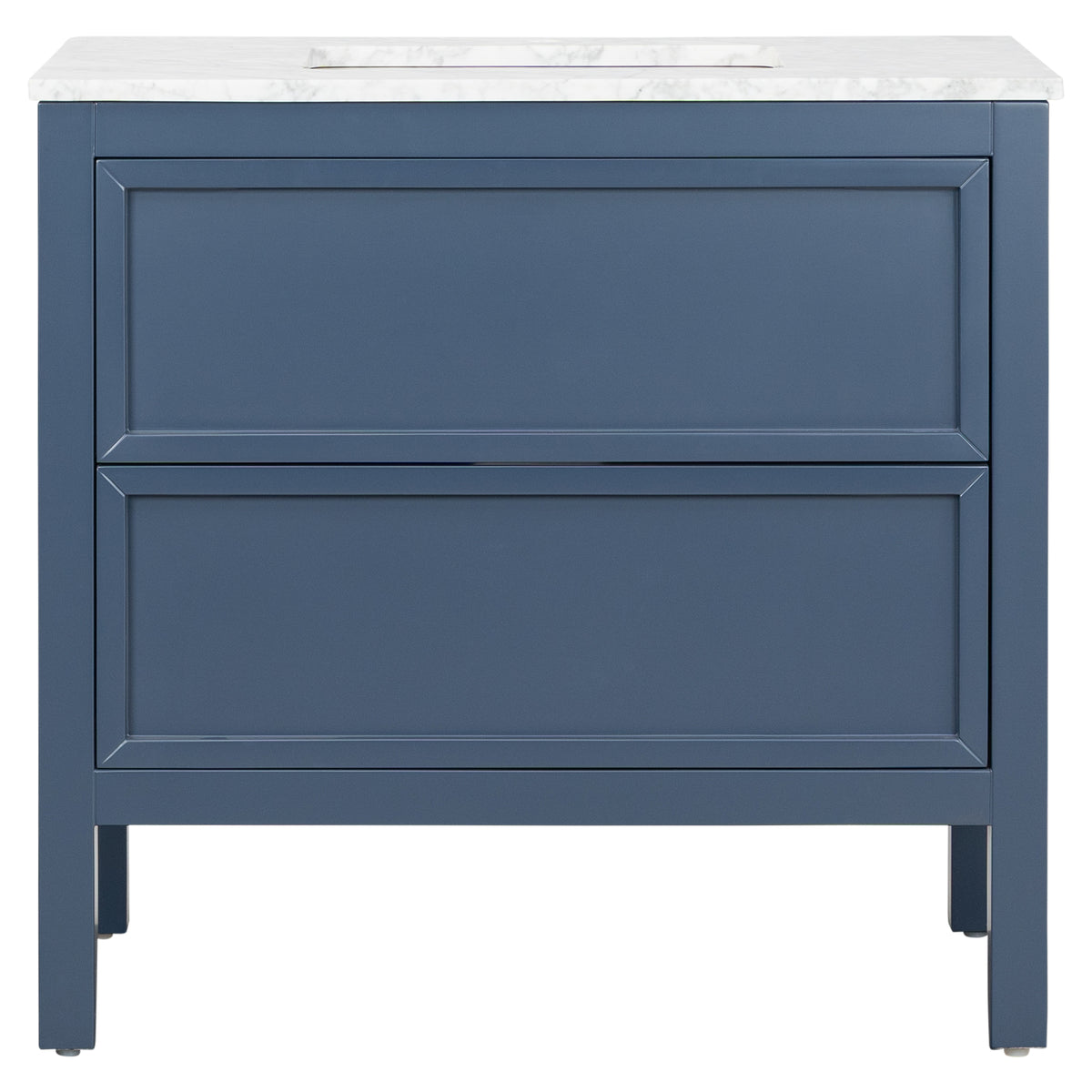 Penfold 90cm Marble Top Single Vanity, Navy Blue