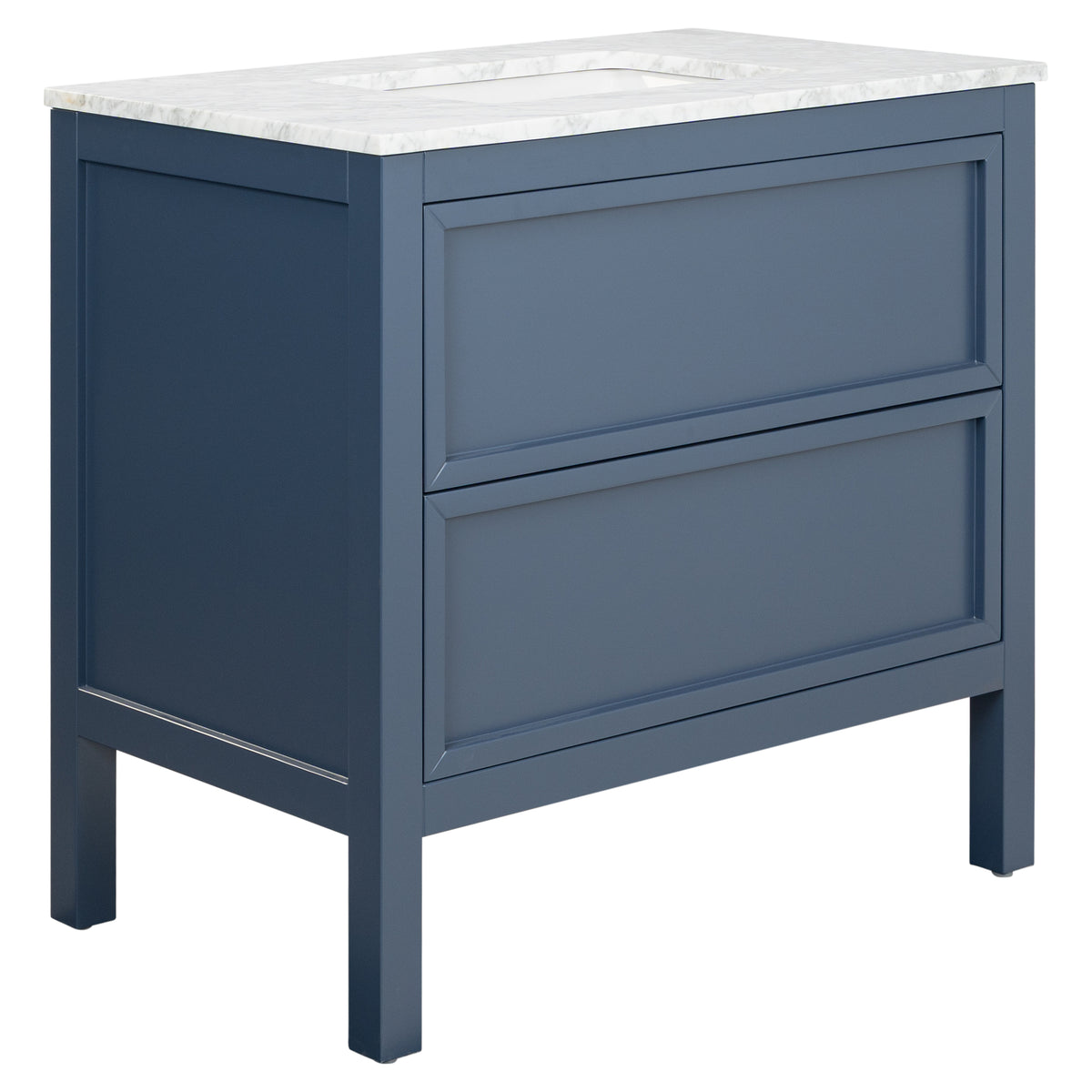 Penfold 90cm Marble Top Single Vanity, Navy Blue