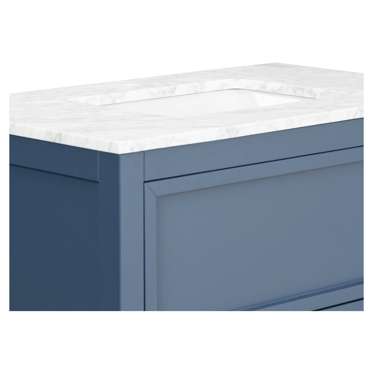 Penfold 90cm Marble Top Single Vanity, Navy Blue
