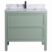 Penfold 90cm Marble Top Single Vanity, Vintage Olive