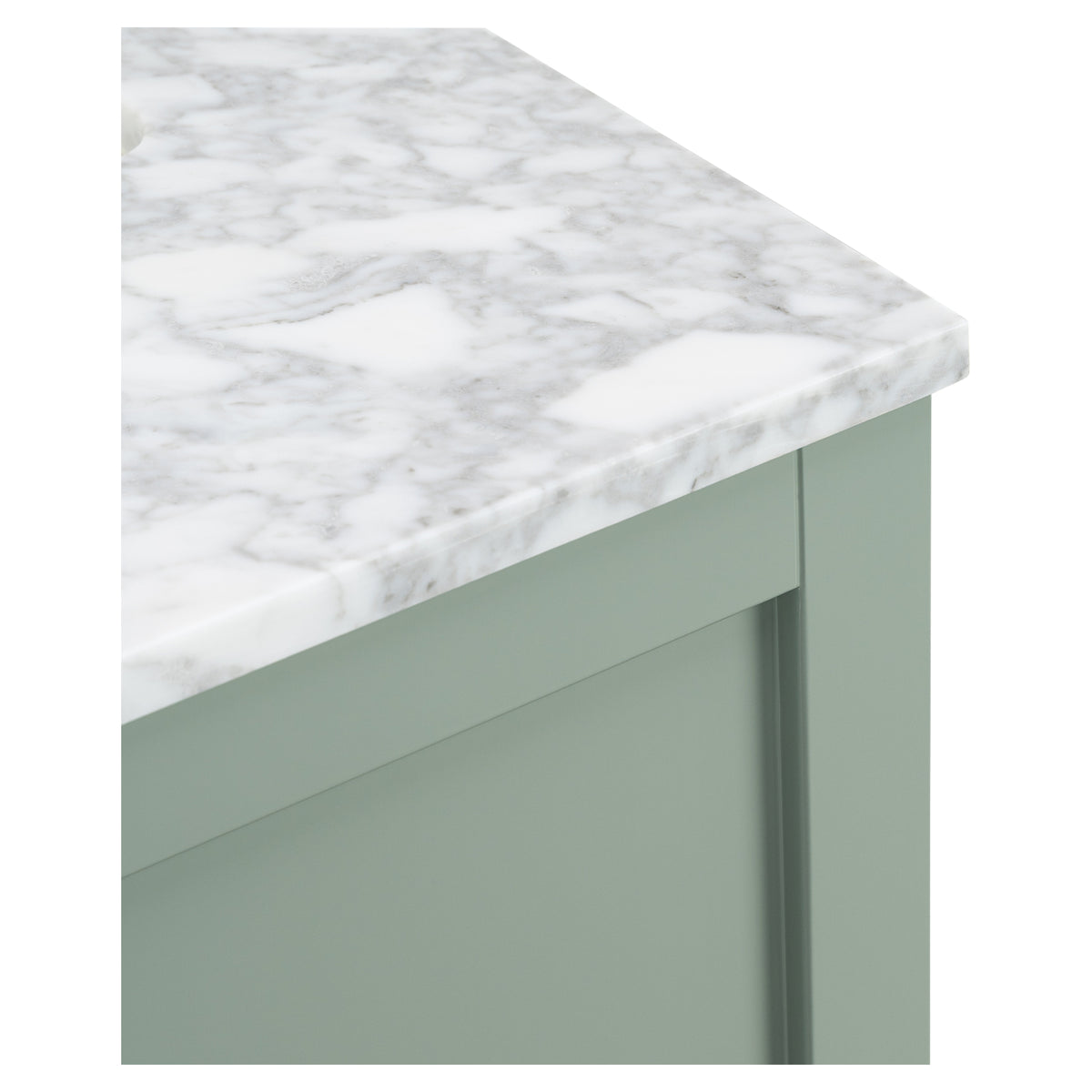 Penfold 90cm Marble Top Single Vanity, Vintage Olive