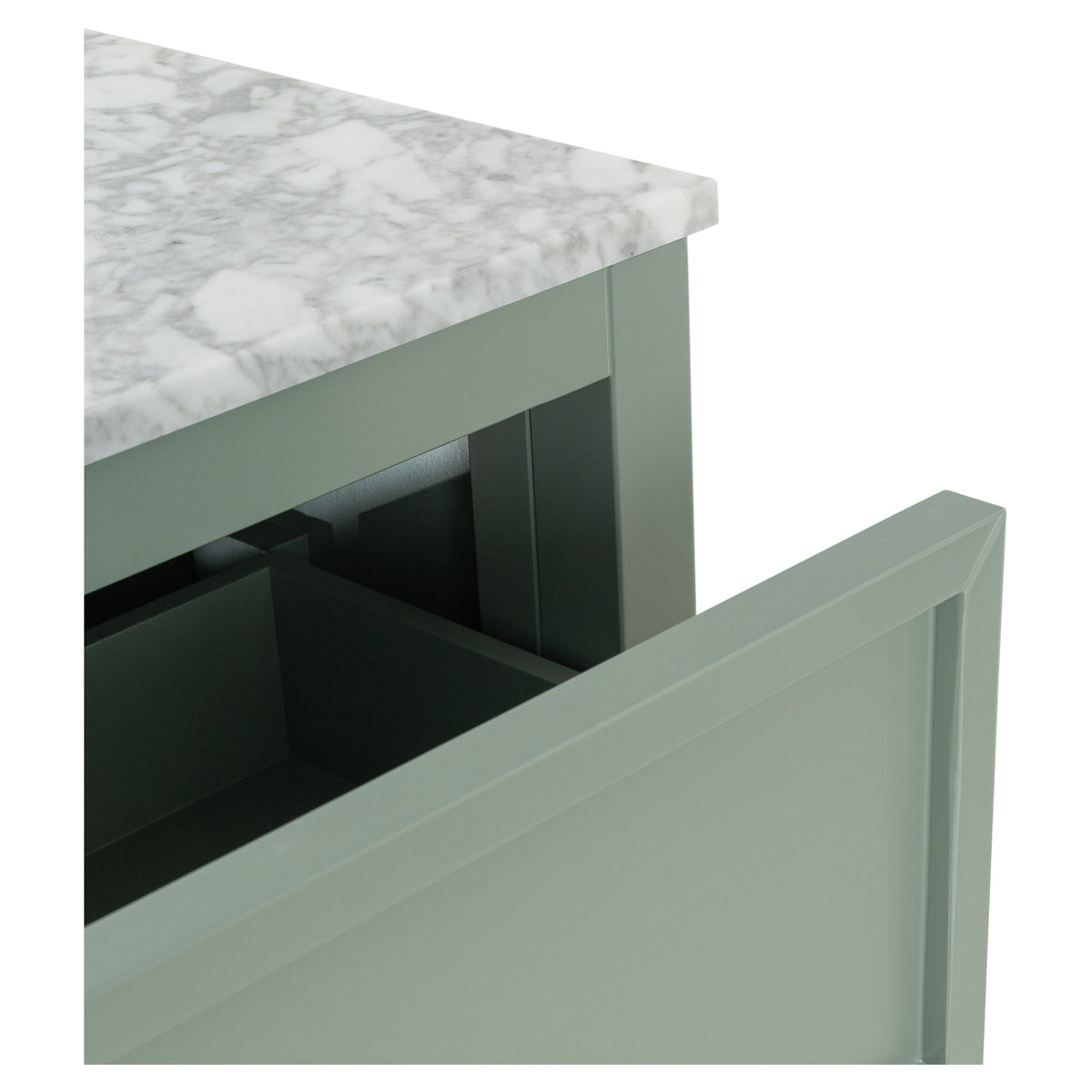 Penfold 90cm Marble Top Single Vanity, Vintage Olive