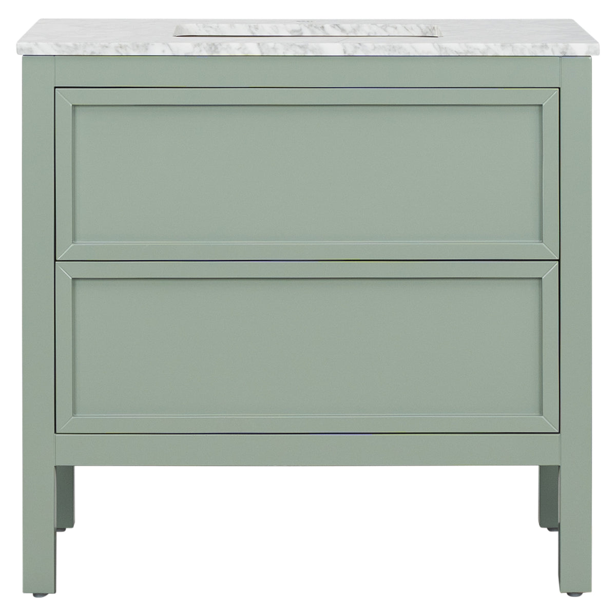 Penfold 90cm Marble Top Single Vanity, Vintage Olive
