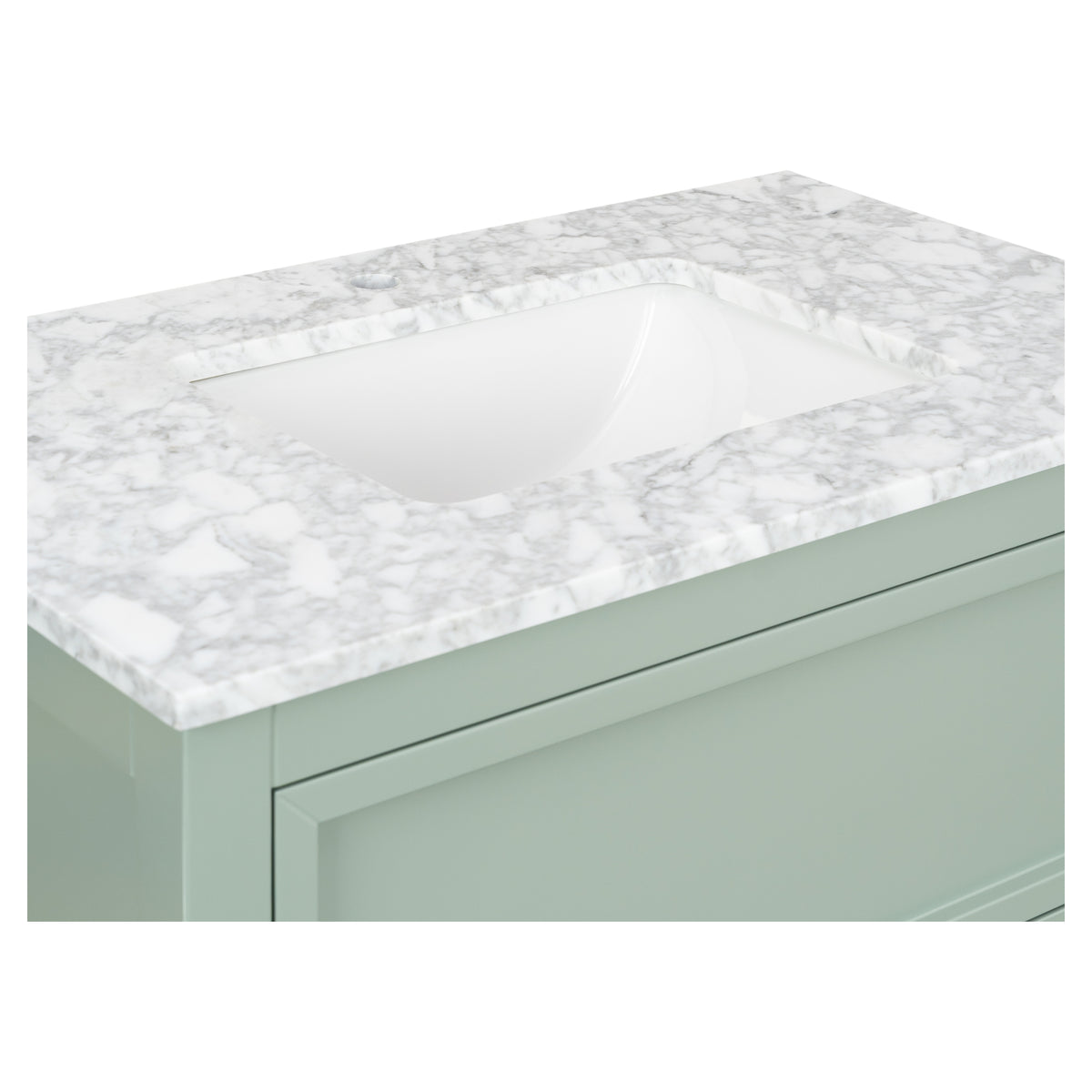 Penfold 90cm Marble Top Single Vanity, Vintage Olive