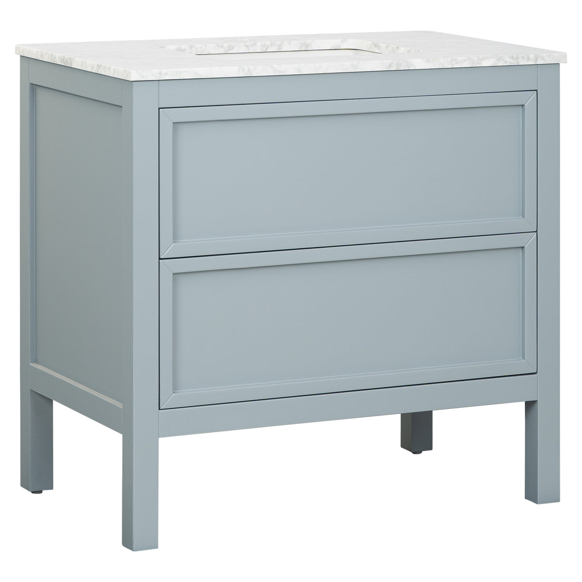 Penfold 90cm Marble Top Single Vanity, Pale Vintage Blue