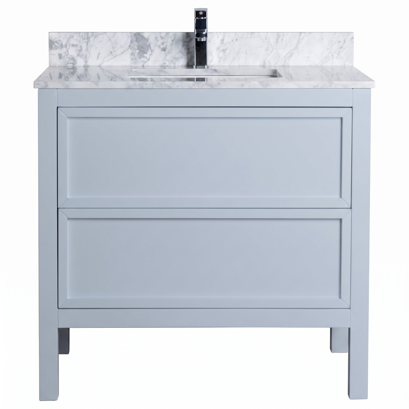 Penfold 90cm Marble Top Single Vanity, Pale Vintage Blue