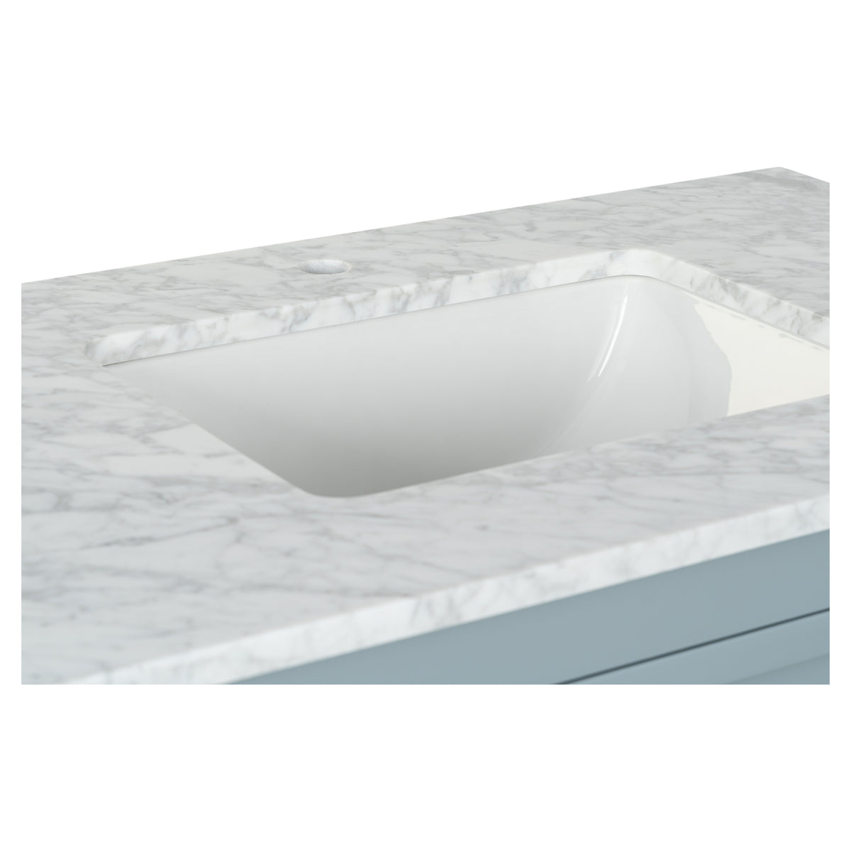 Penfold 90cm Marble Top Single Vanity, Pale Vintage Blue