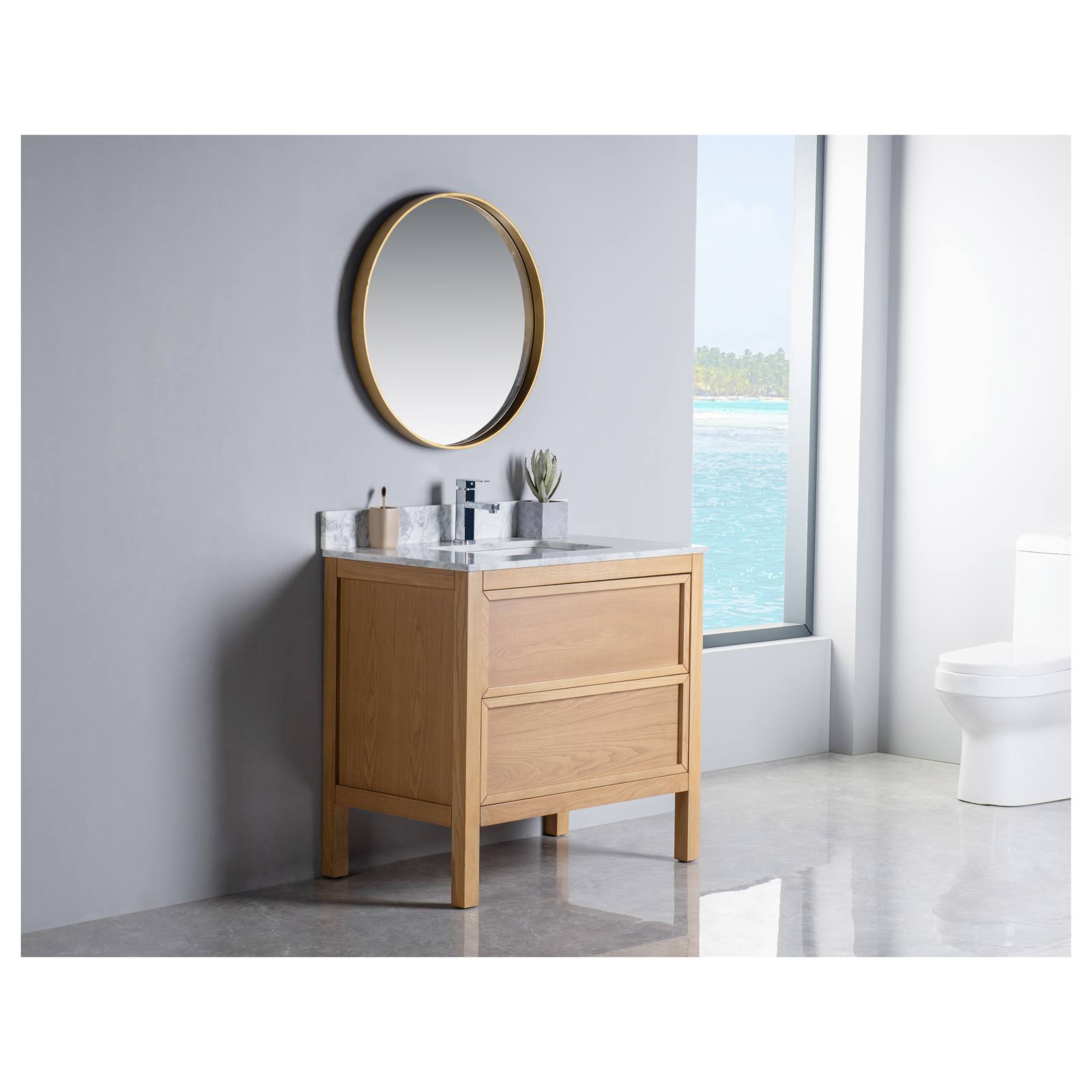 Penfold 90cm Single Vanity, Light Oak