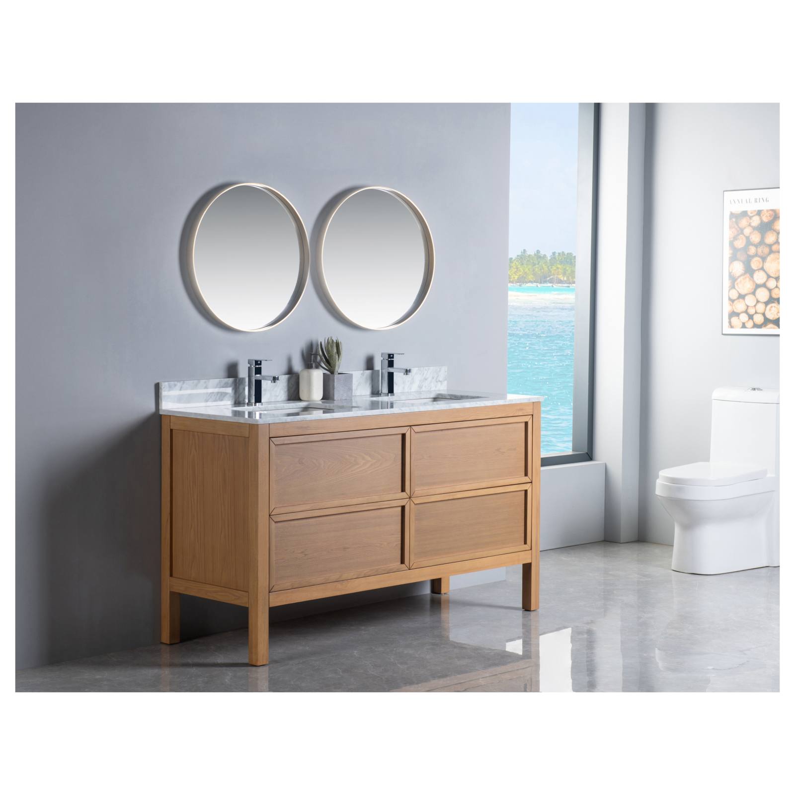 Penfold 150cm Double Vanity, Light Oak