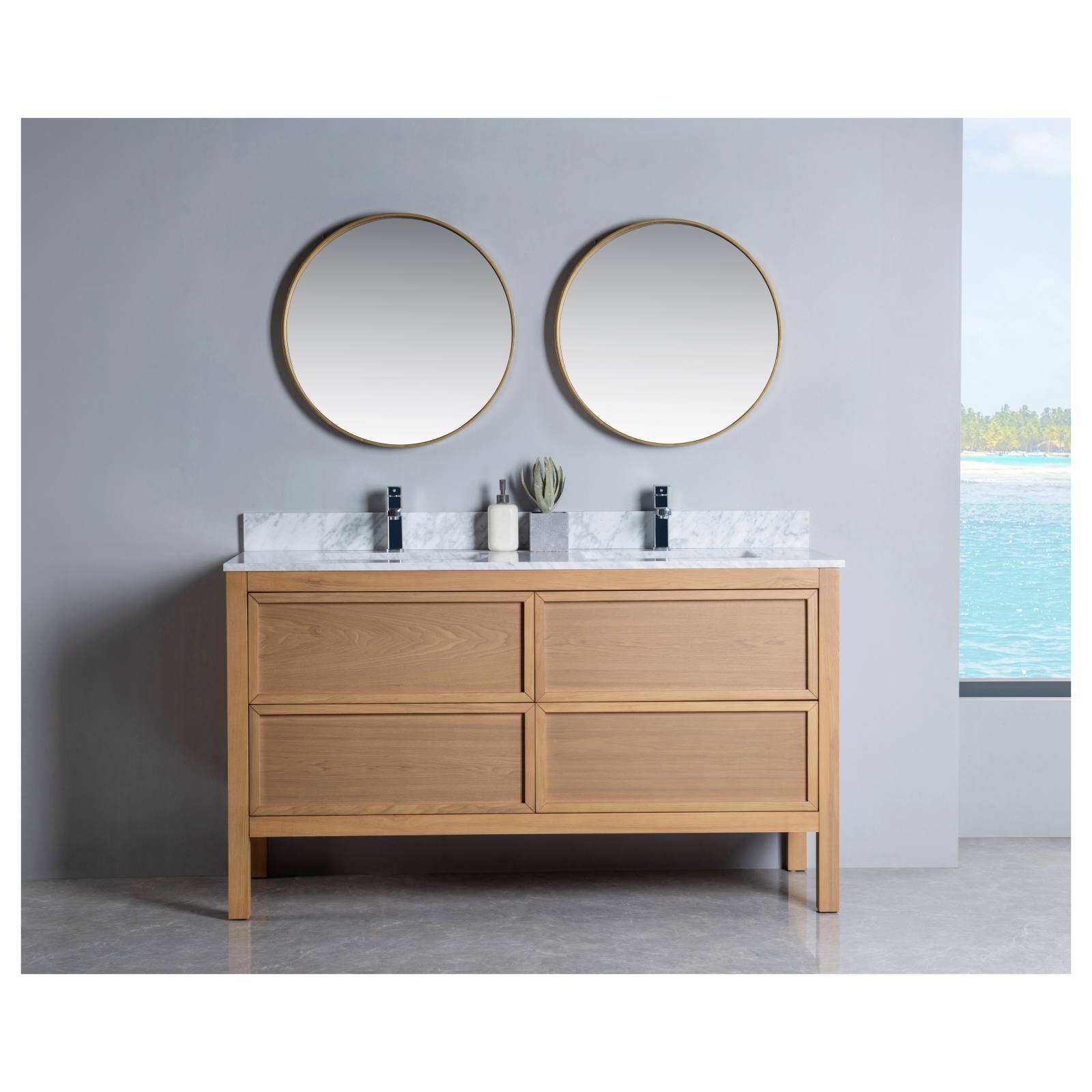 Penfold 150cm Double Vanity, Light Oak