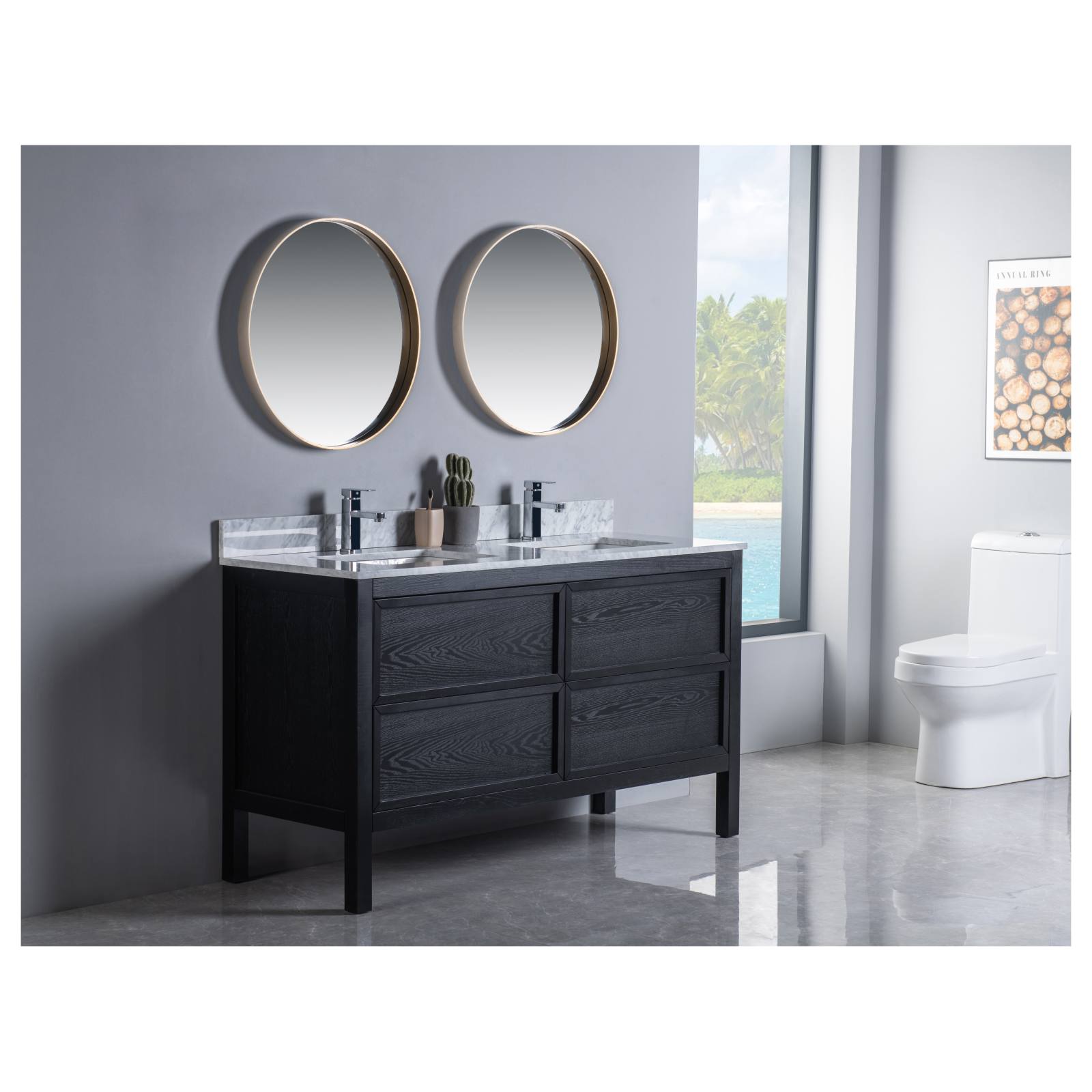 Penfold 150cm Double Vanity, Dark Oak