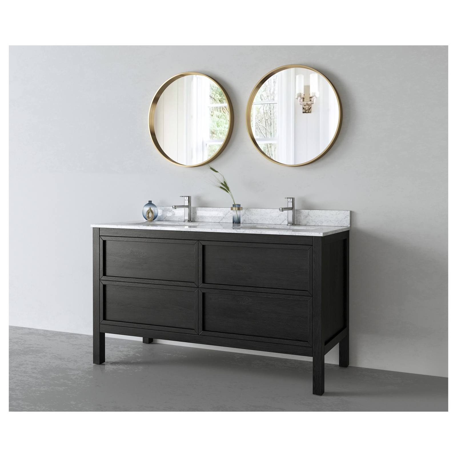 Penfold 150cm Double Vanity, Dark Oak