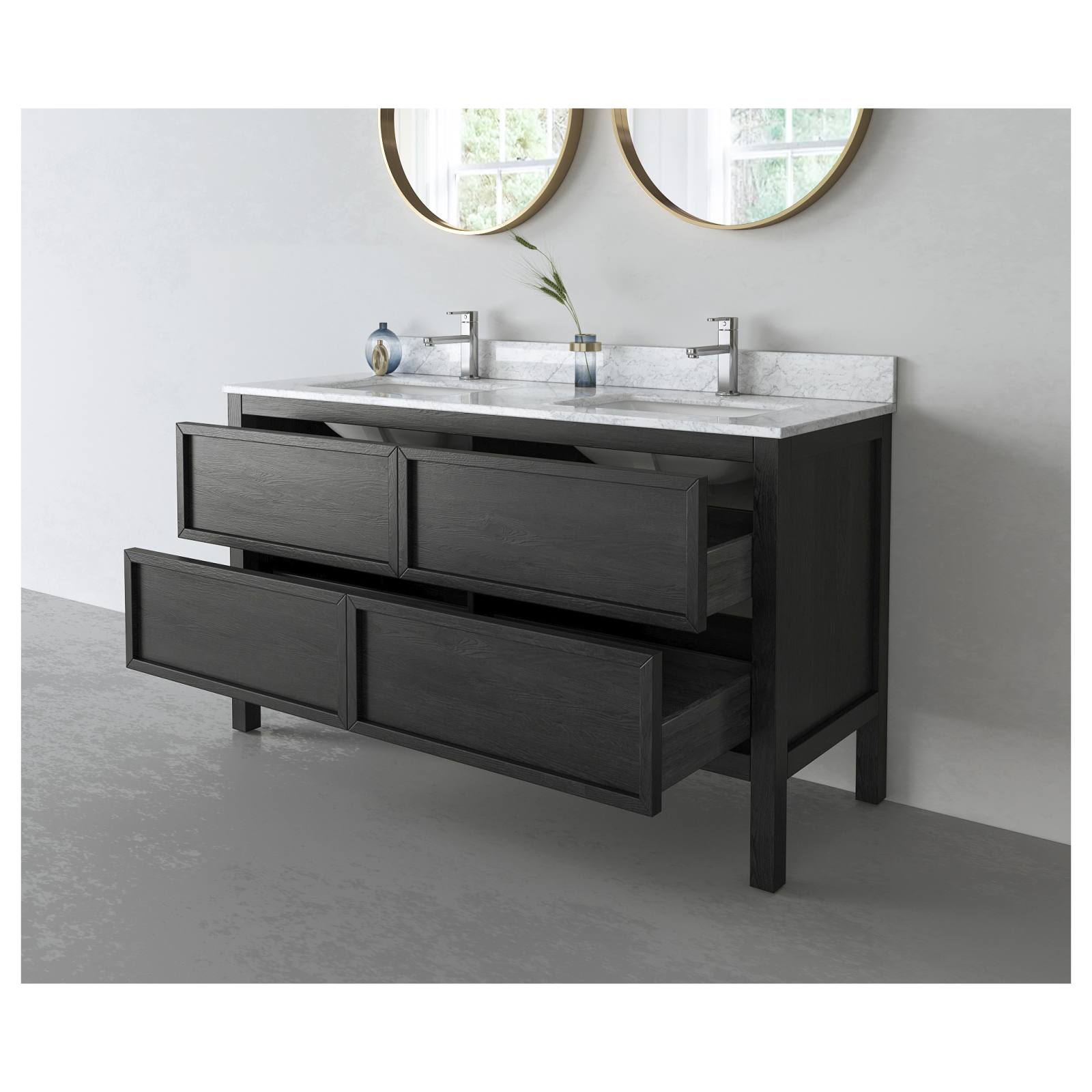 Penfold 150cm Double Vanity, Dark Oak
