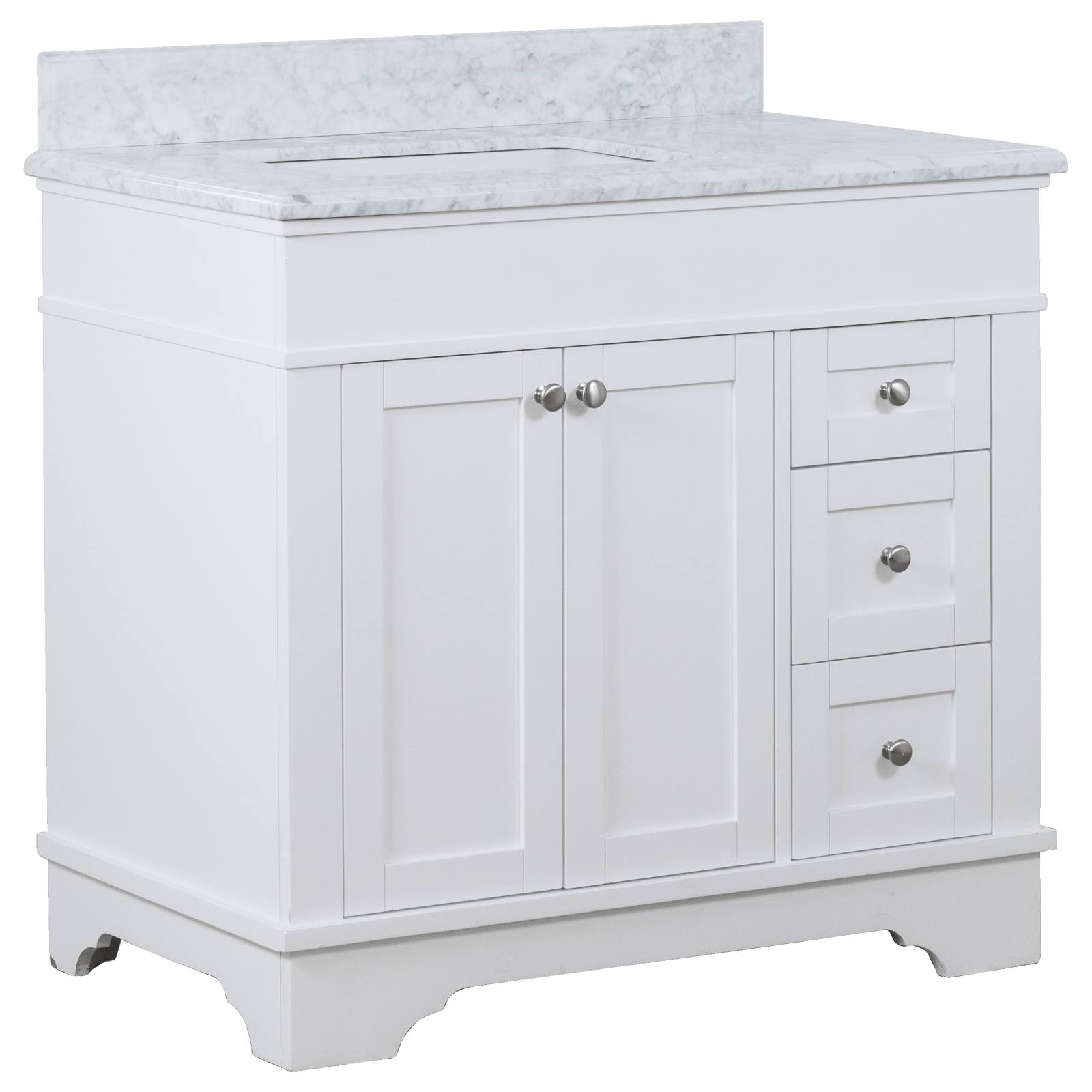 Fremont Marble Top Medium Vanity, White