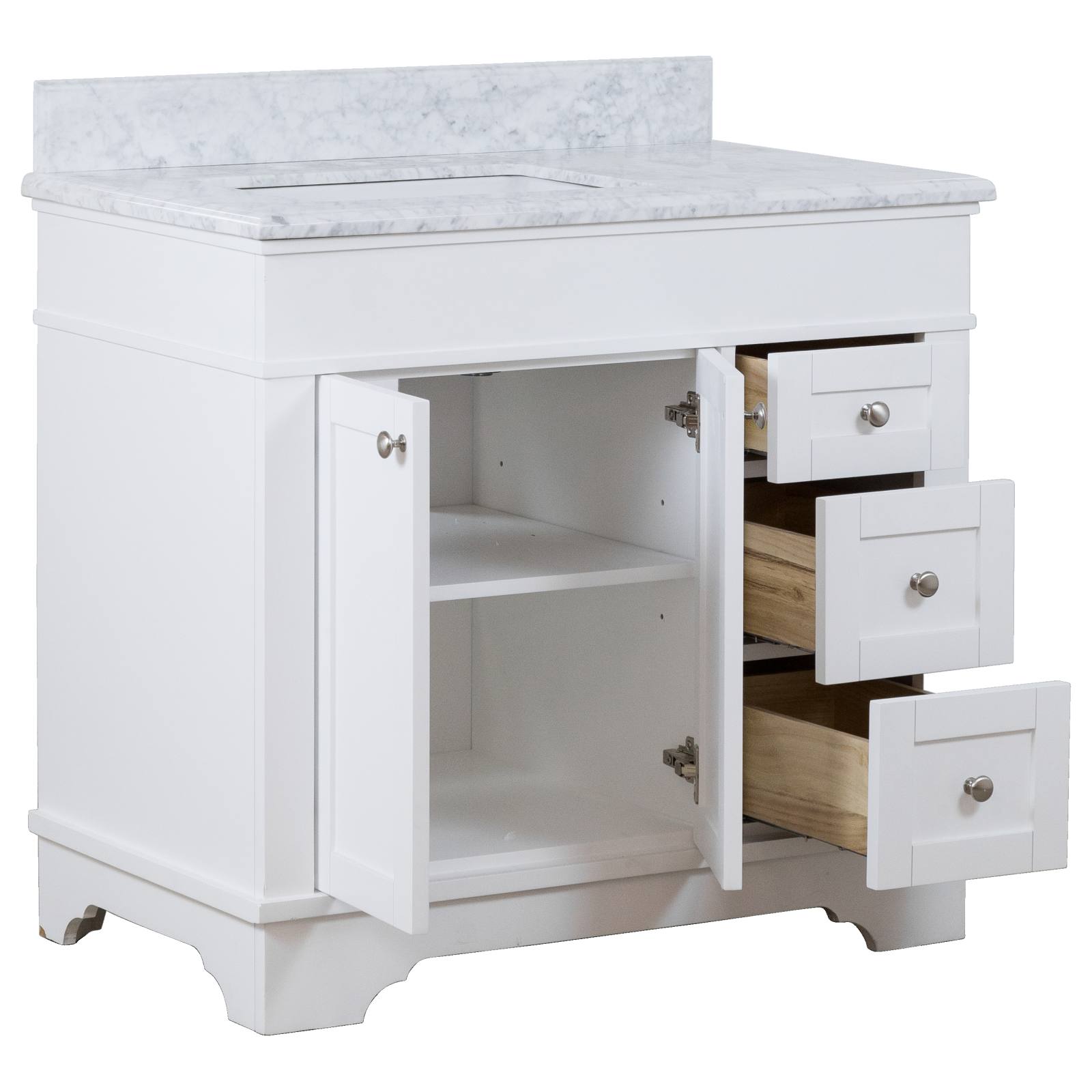 Fremont Marble Top Medium Vanity, White