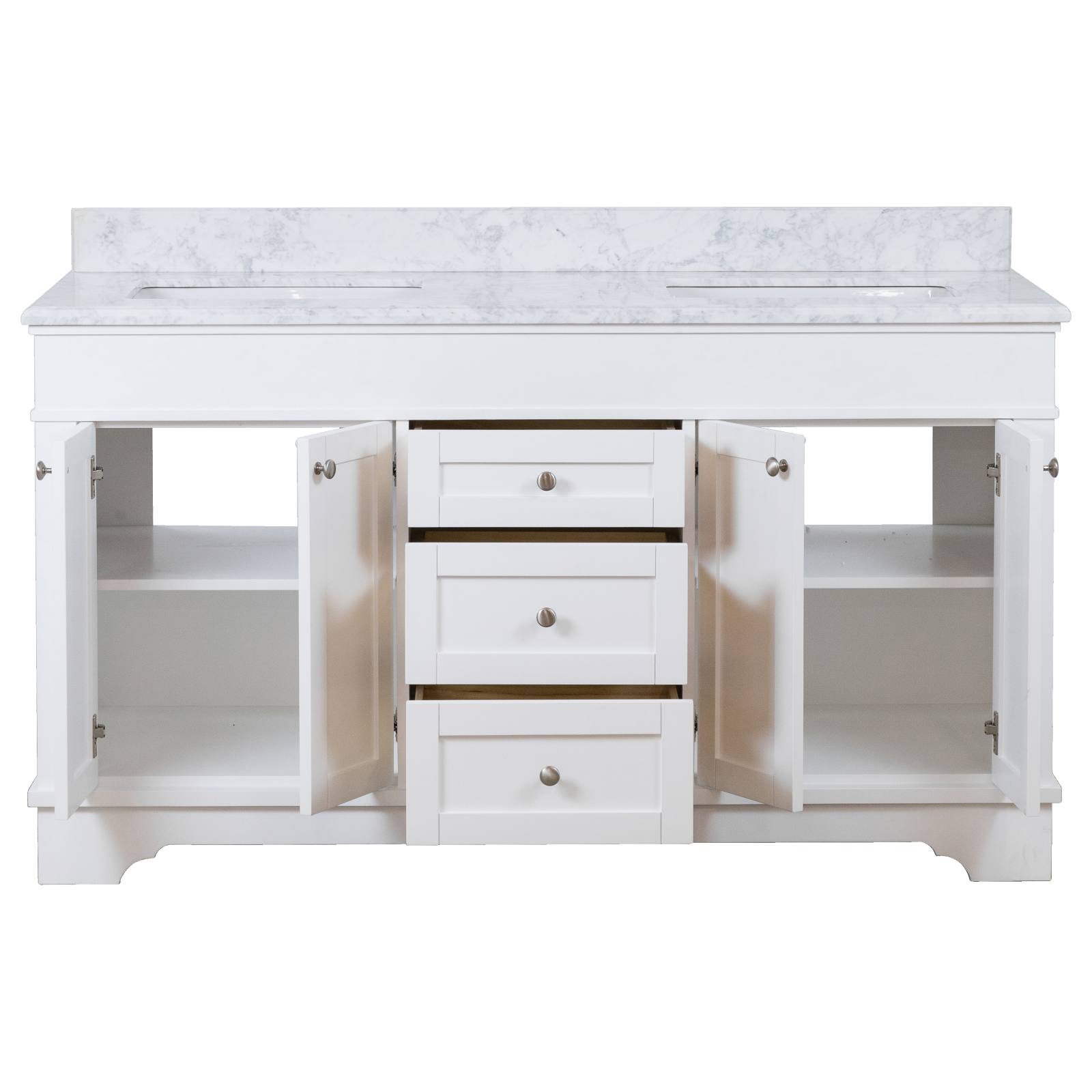 Fremont Marble Top Small Double Vanity, White
