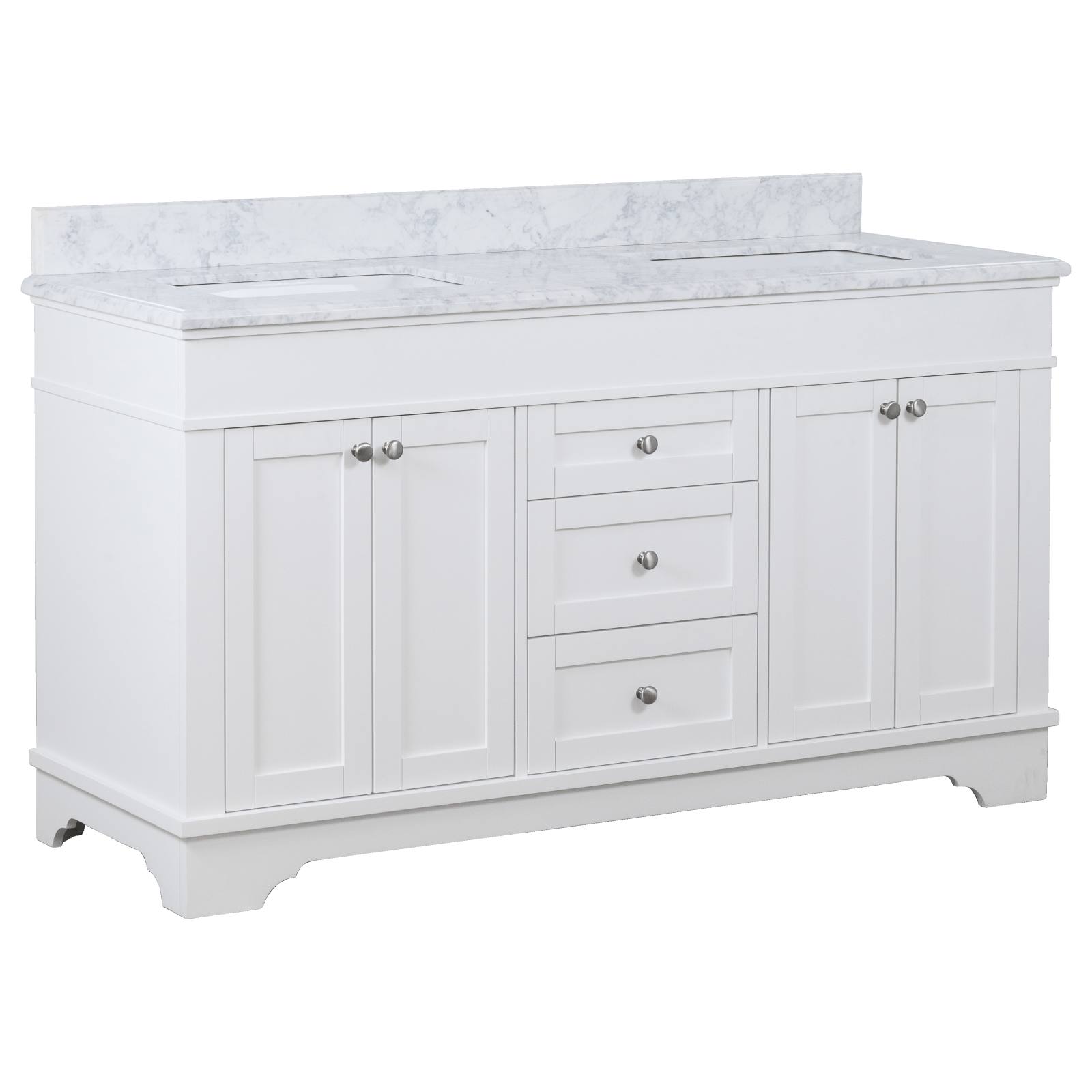 Fremont Marble Top Small Double Vanity, White