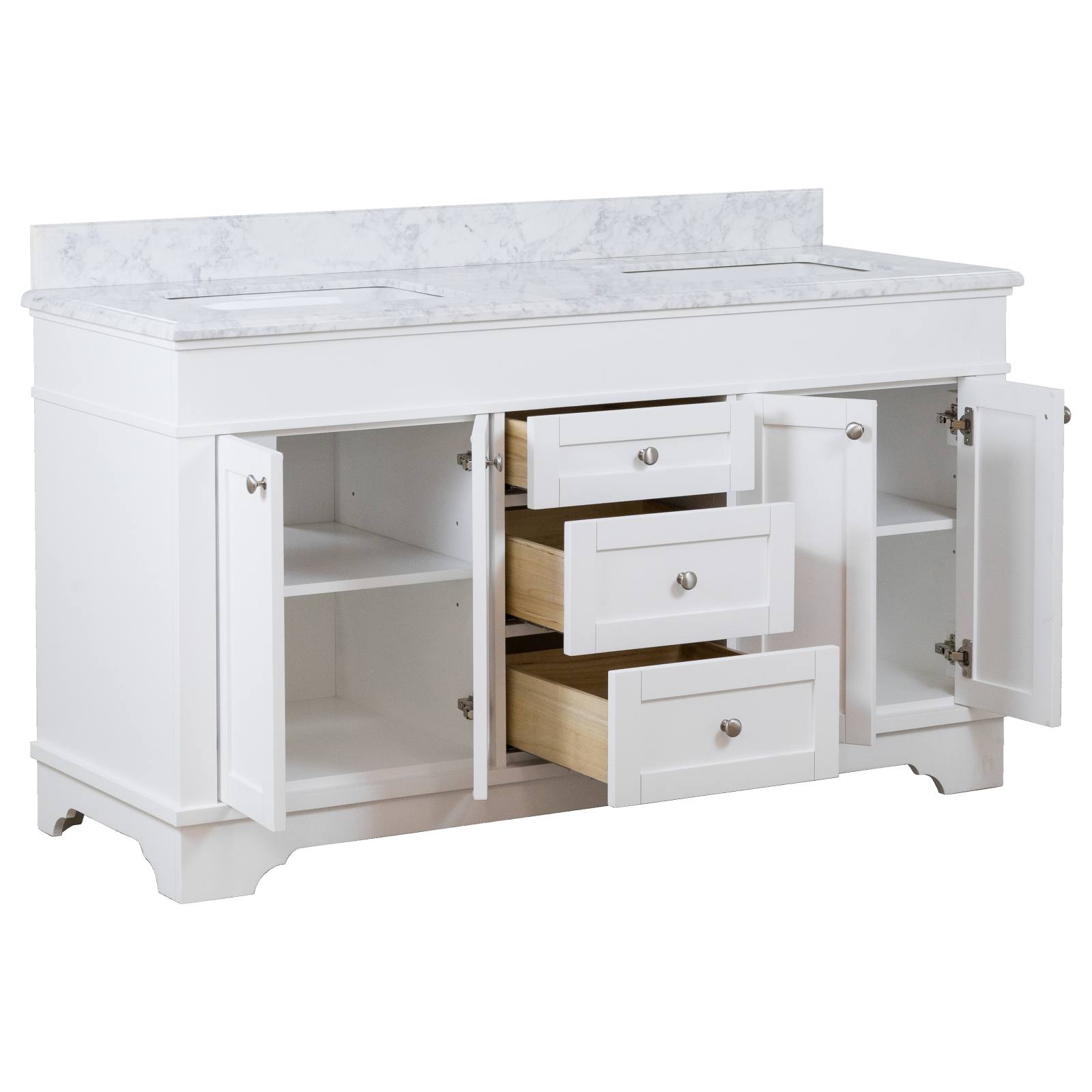 Fremont Marble Top Small Double Vanity, White
