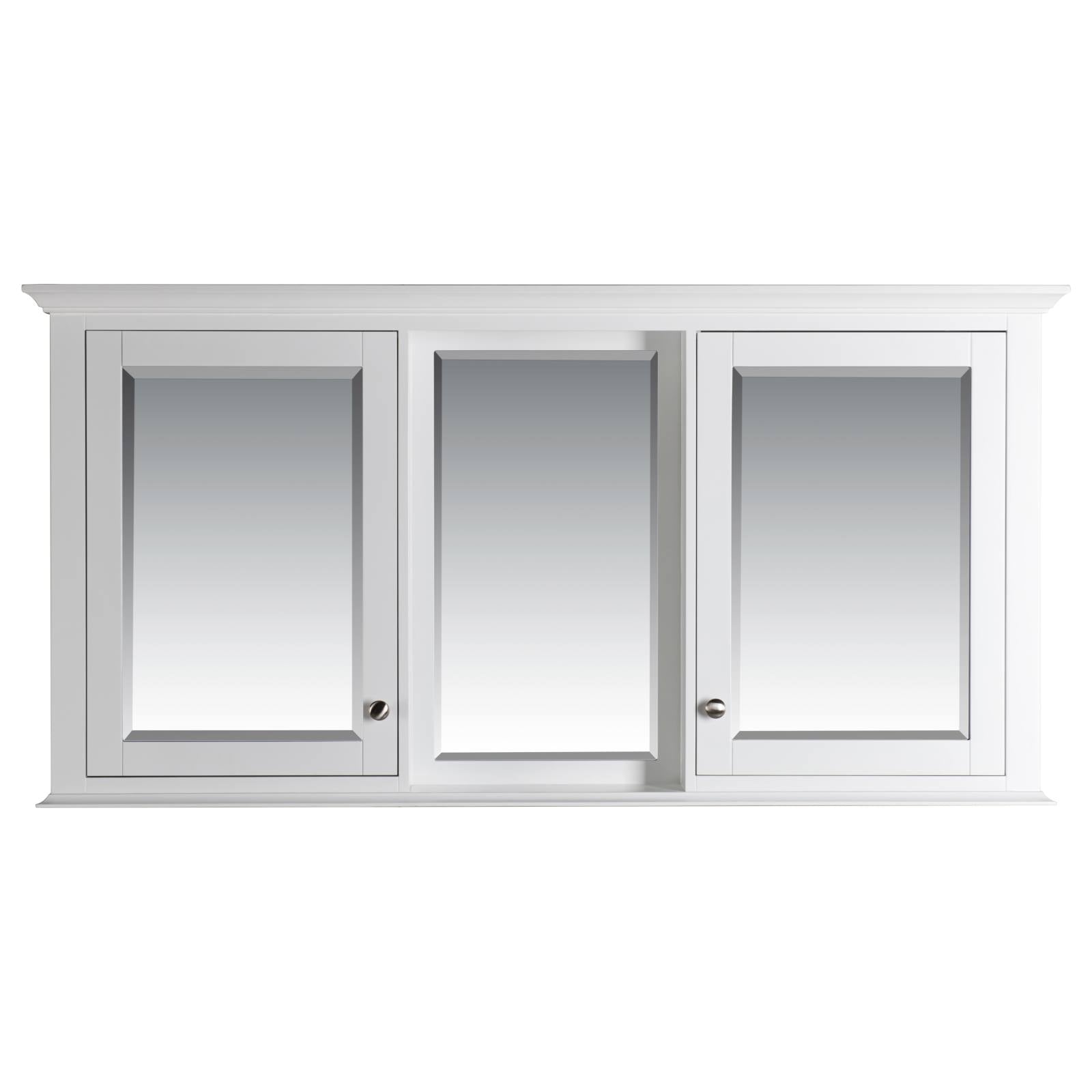 Shaker 150cm Timber Mirror Cabinet, White