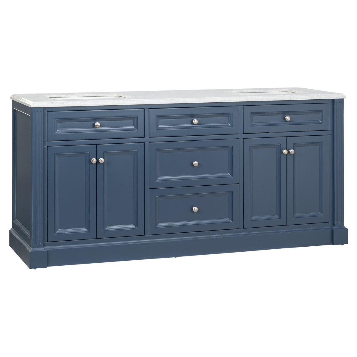OC Classique 1800mm Marble Top Single Vanity, Navy Blue