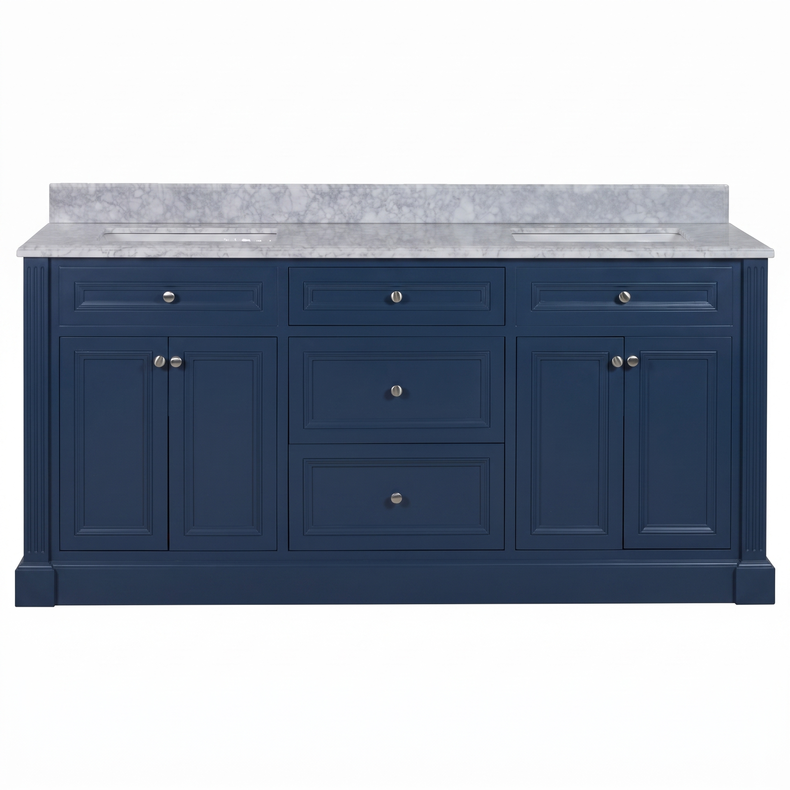 OC Classique 1800mm Marble Top Single Vanity, Navy Blue