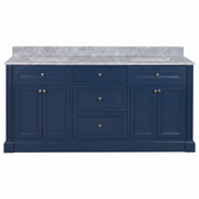 OC Classique 1800mm Marble Top Single Vanity, Navy Blue