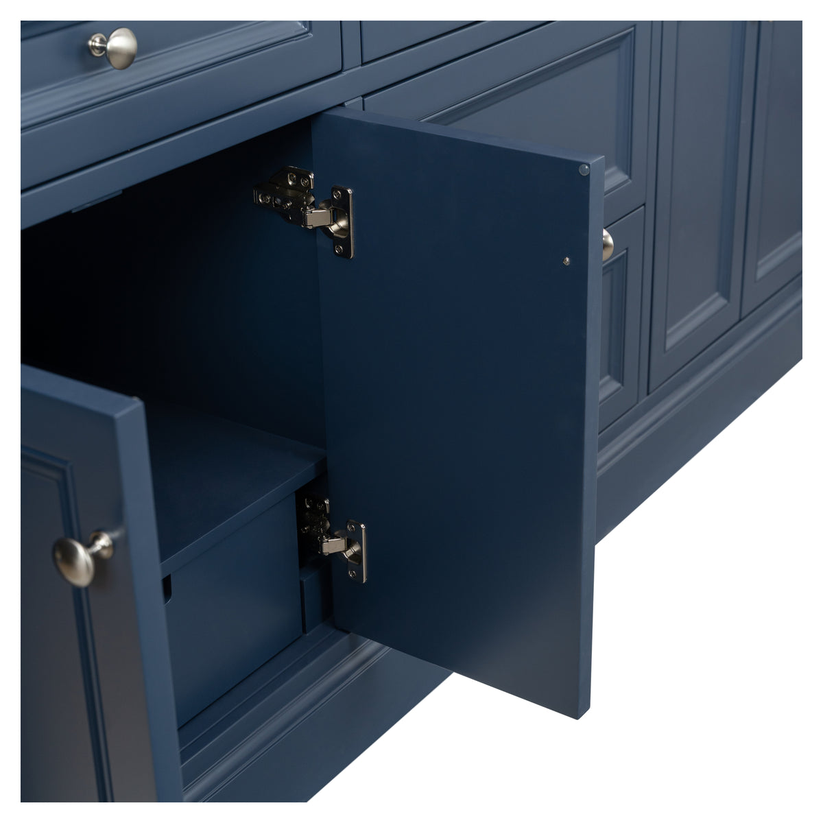 OC Classique 1800mm Marble Top Single Vanity, Navy Blue
