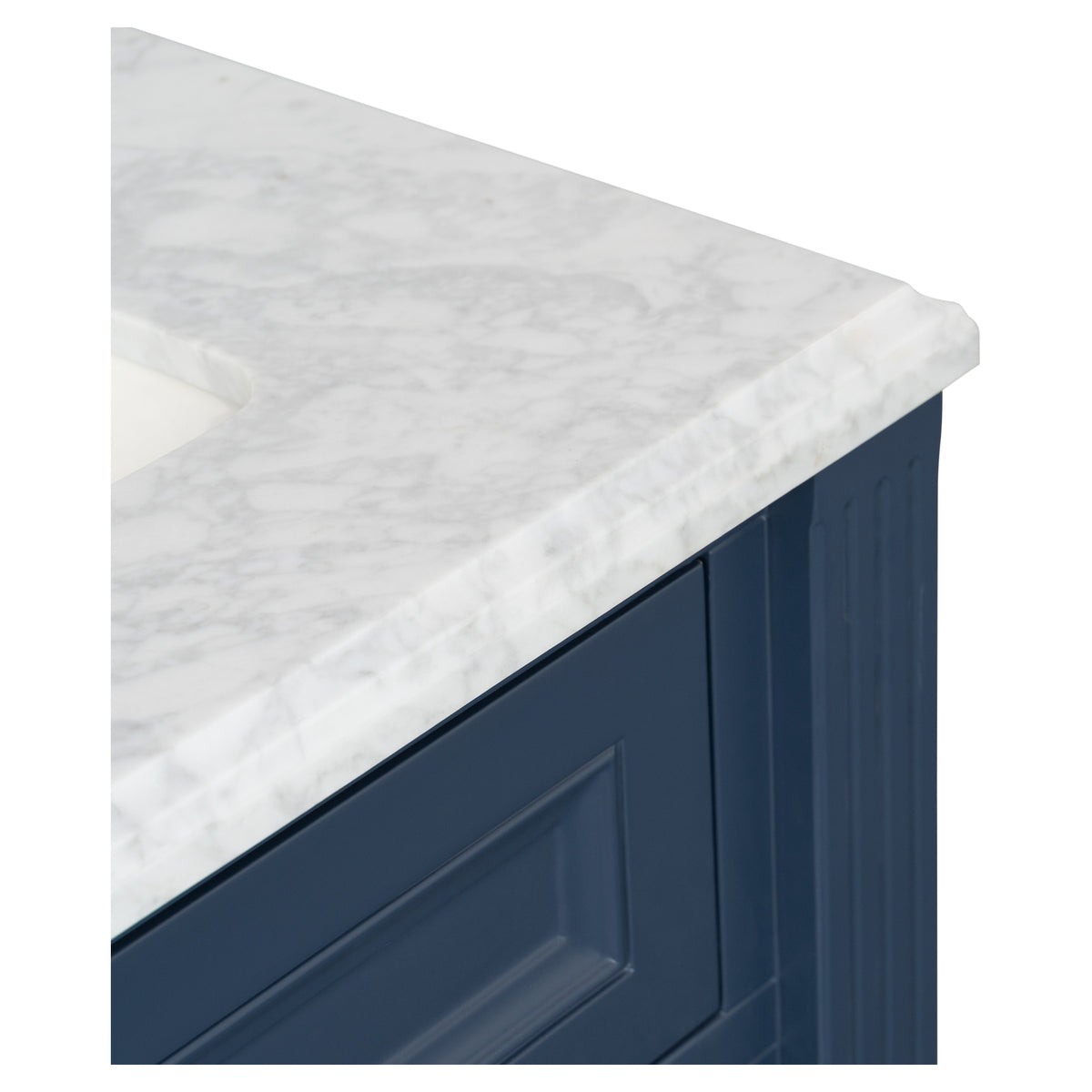 OC Classique 1800mm Marble Top Single Vanity, Navy Blue