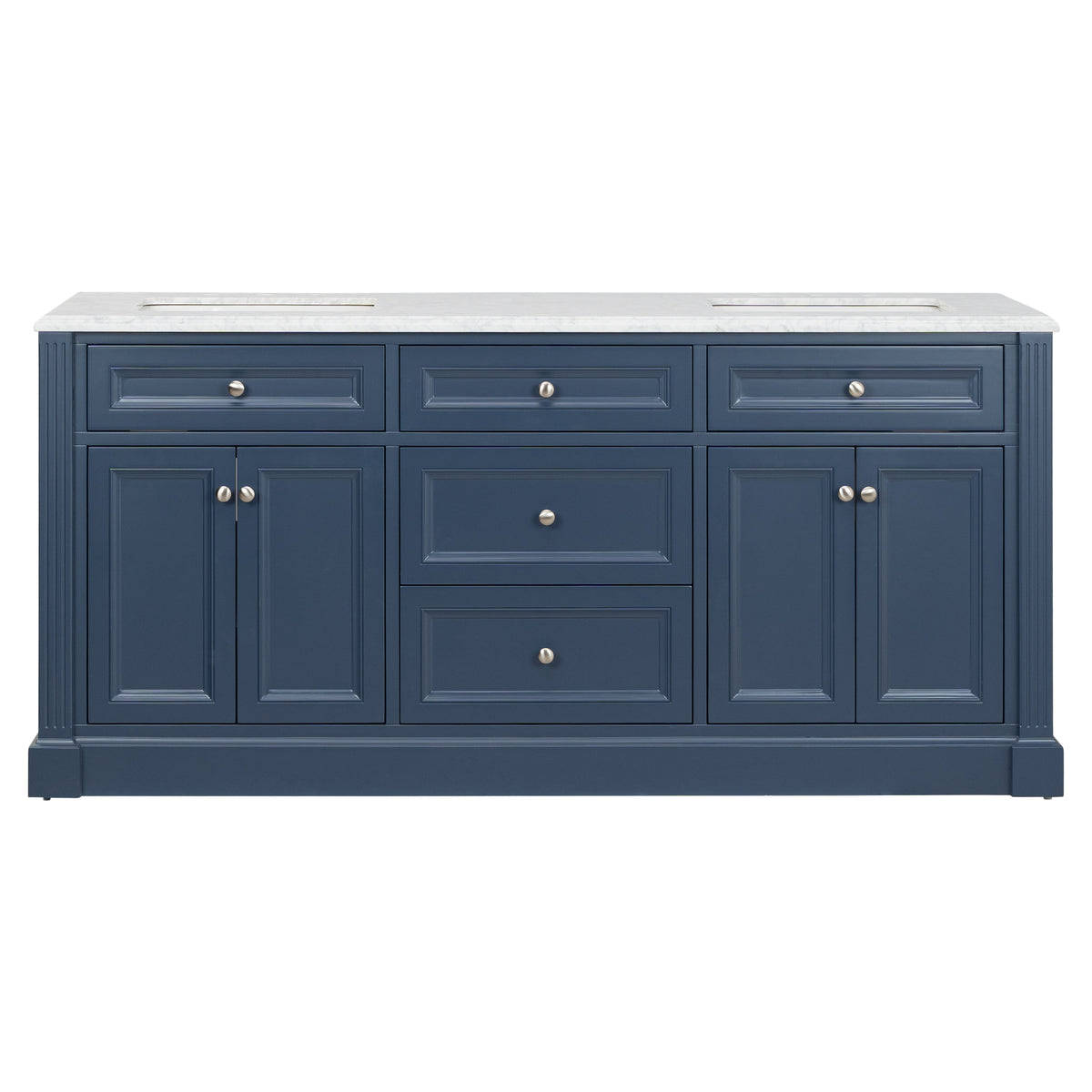 OC Classique 1800mm Marble Top Single Vanity, Navy Blue