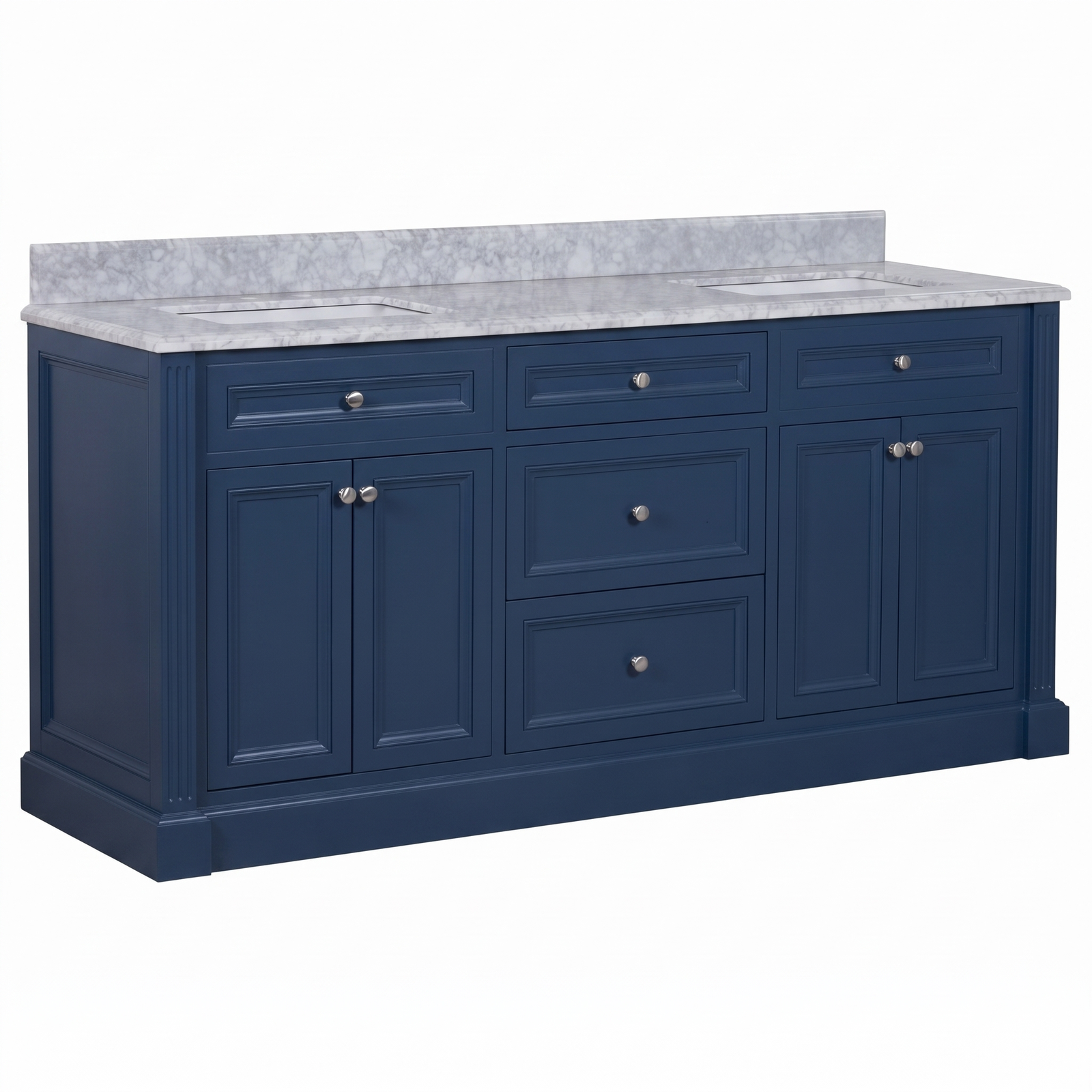 OC Classique 1800mm Marble Top Single Vanity, Navy Blue