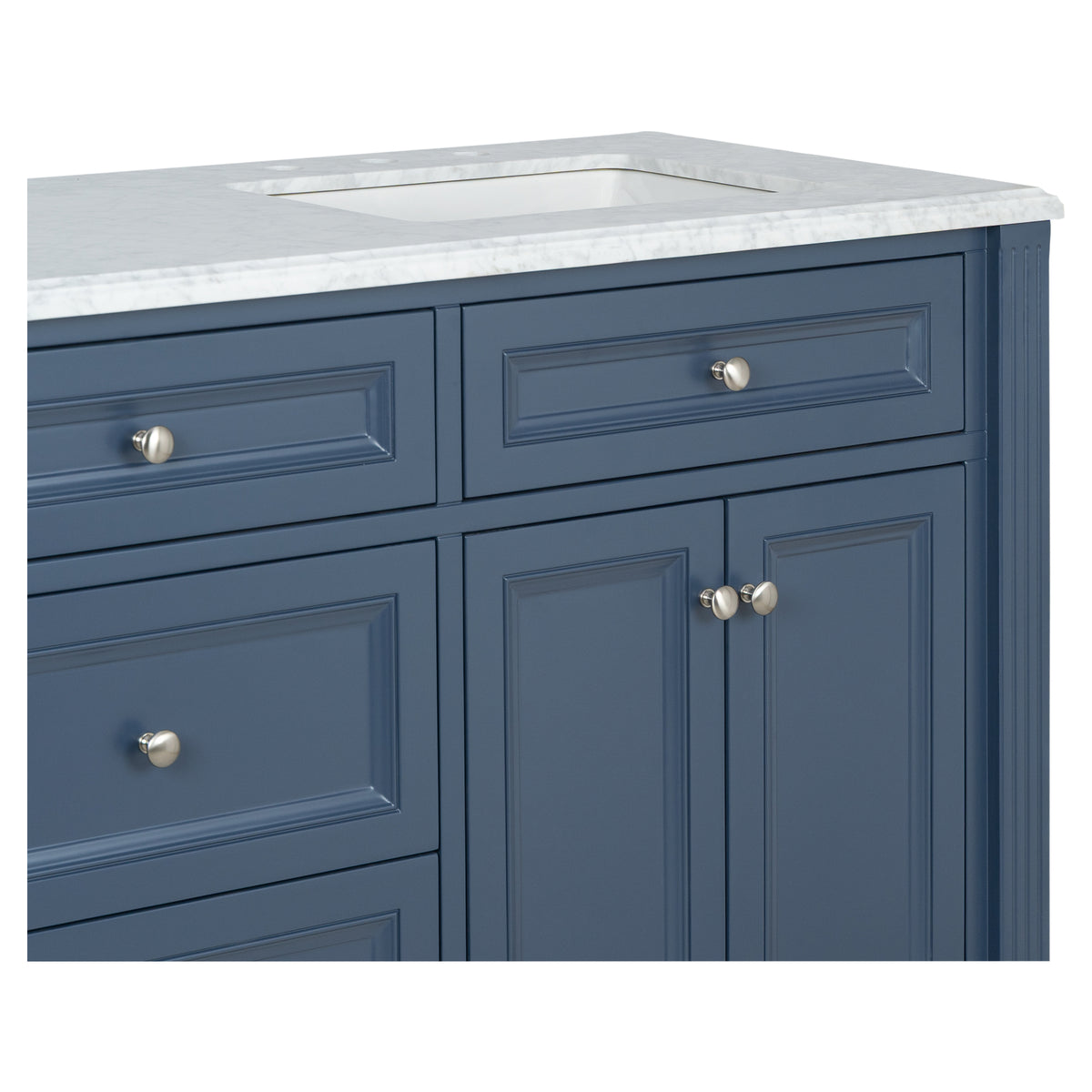 OC Classique 1800mm Marble Top Single Vanity, Navy Blue
