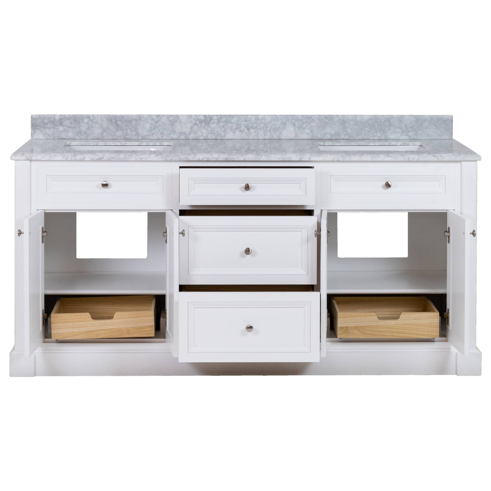 OC Classique 1800mm Marble Top Double White Freestanding Vanity