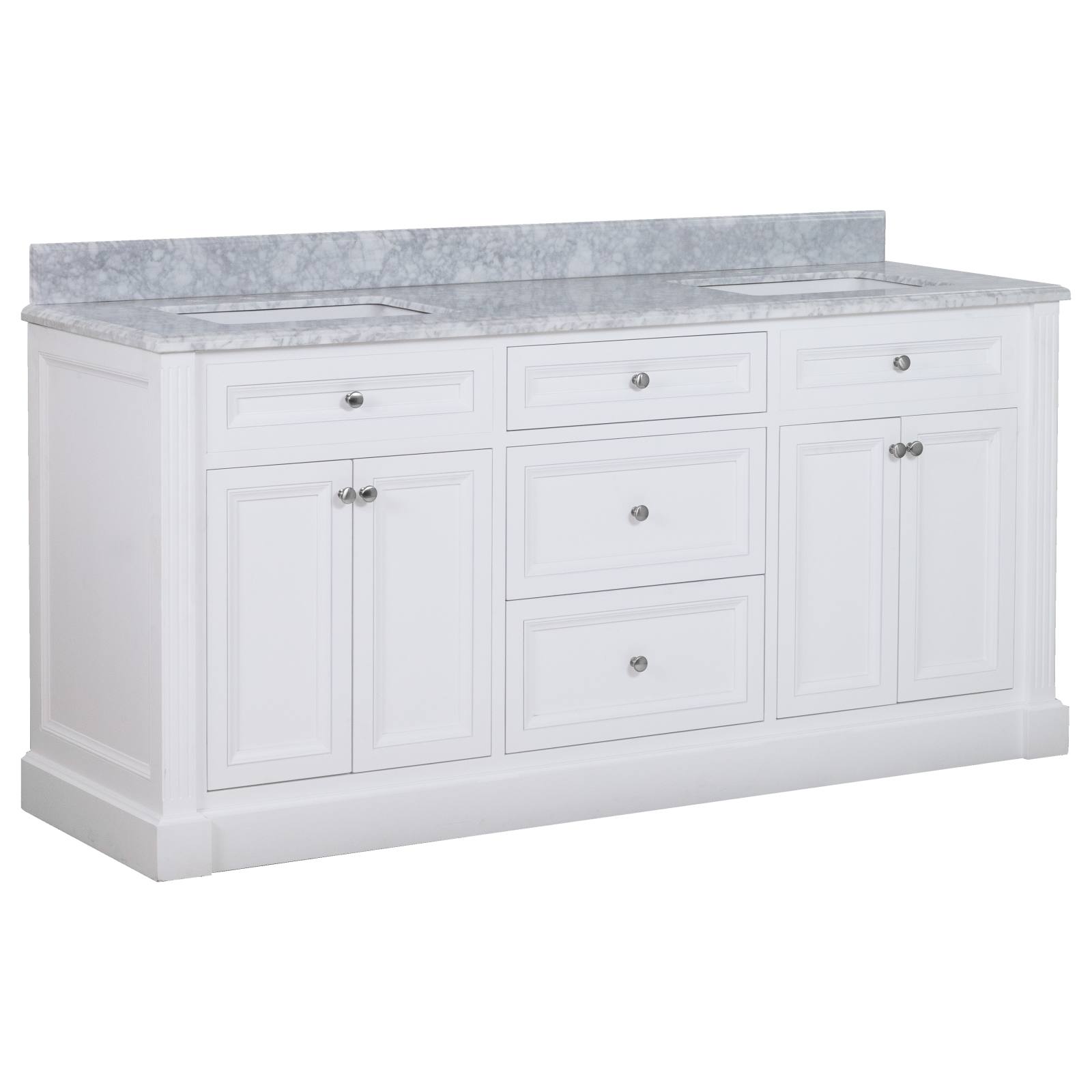 OC Classique 1800mm Marble Top Double White Freestanding Vanity