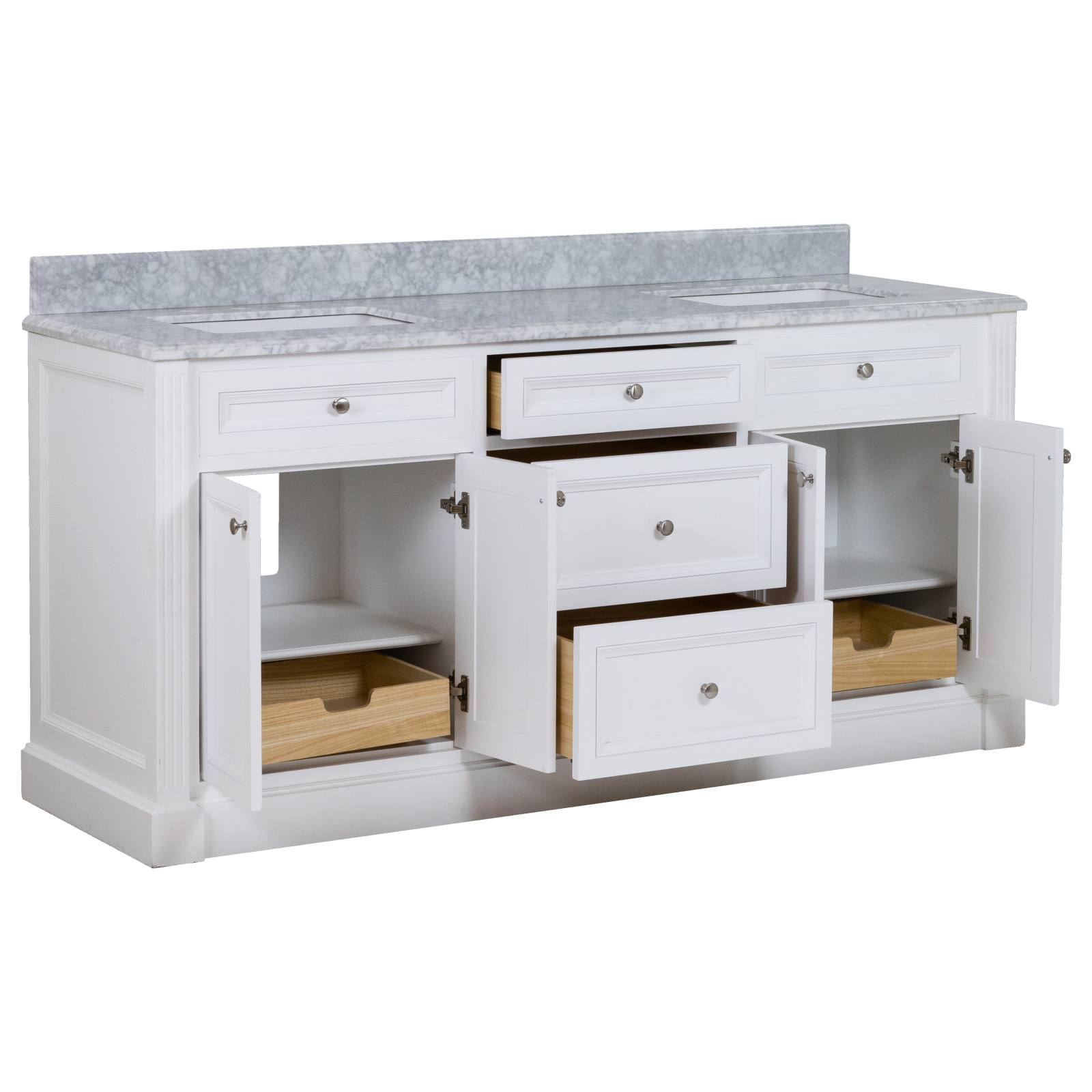 OC Classique 1800mm Marble Top Double White Freestanding Vanity