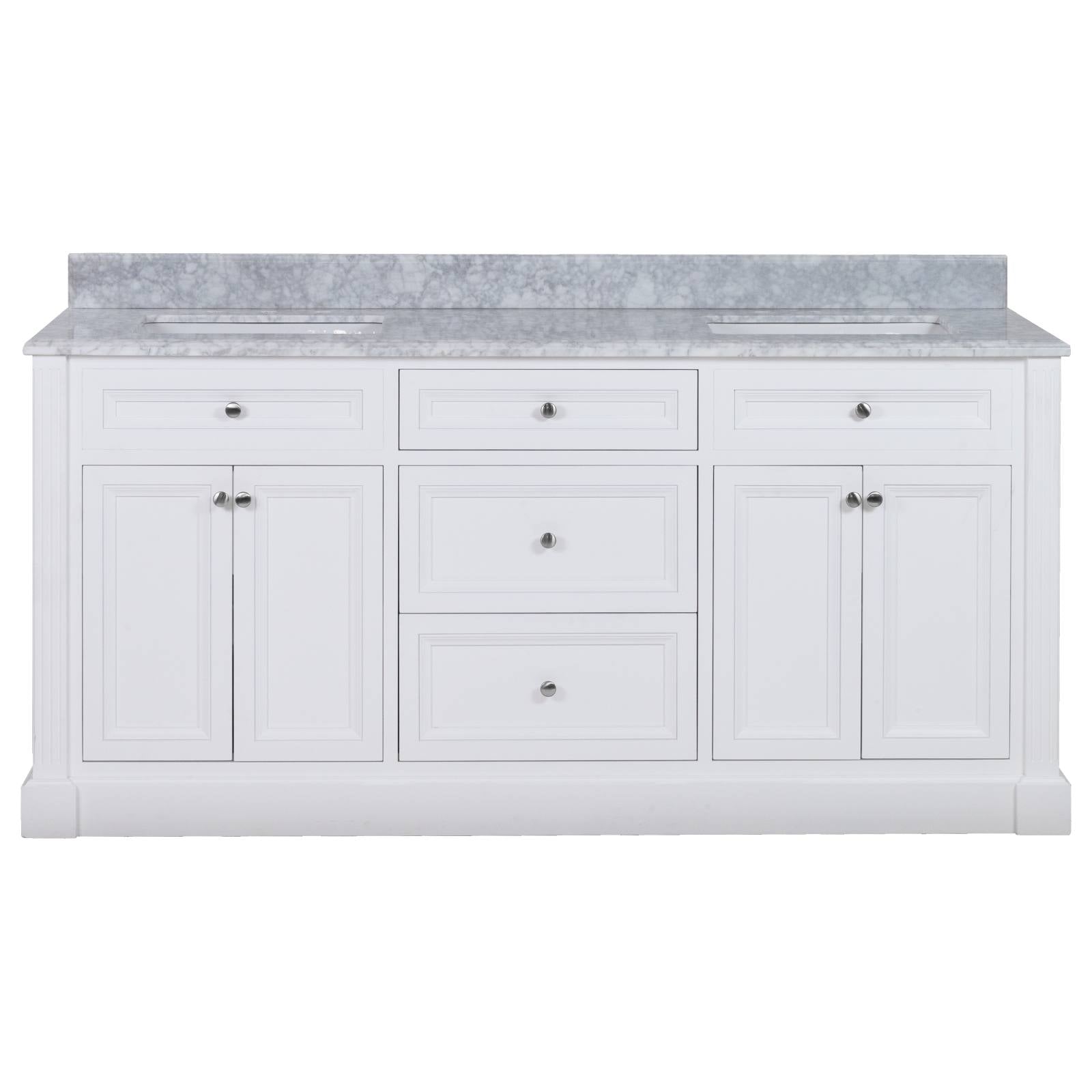 OC Classique 1800mm Marble Top Double White Freestanding Vanity