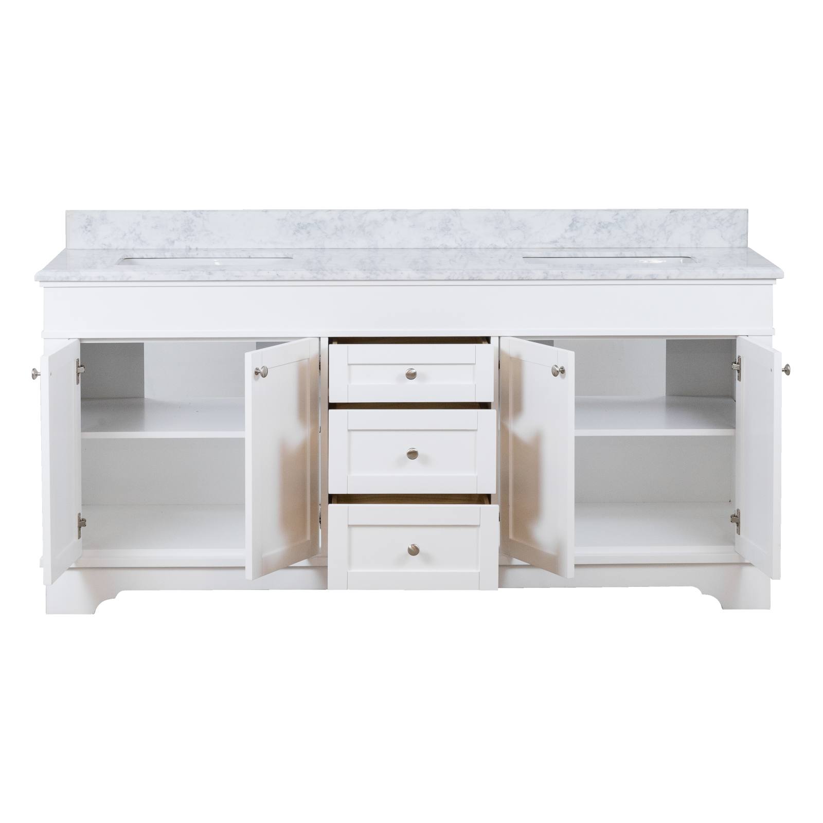 Fremont Large Marble Top Double Vanity, White