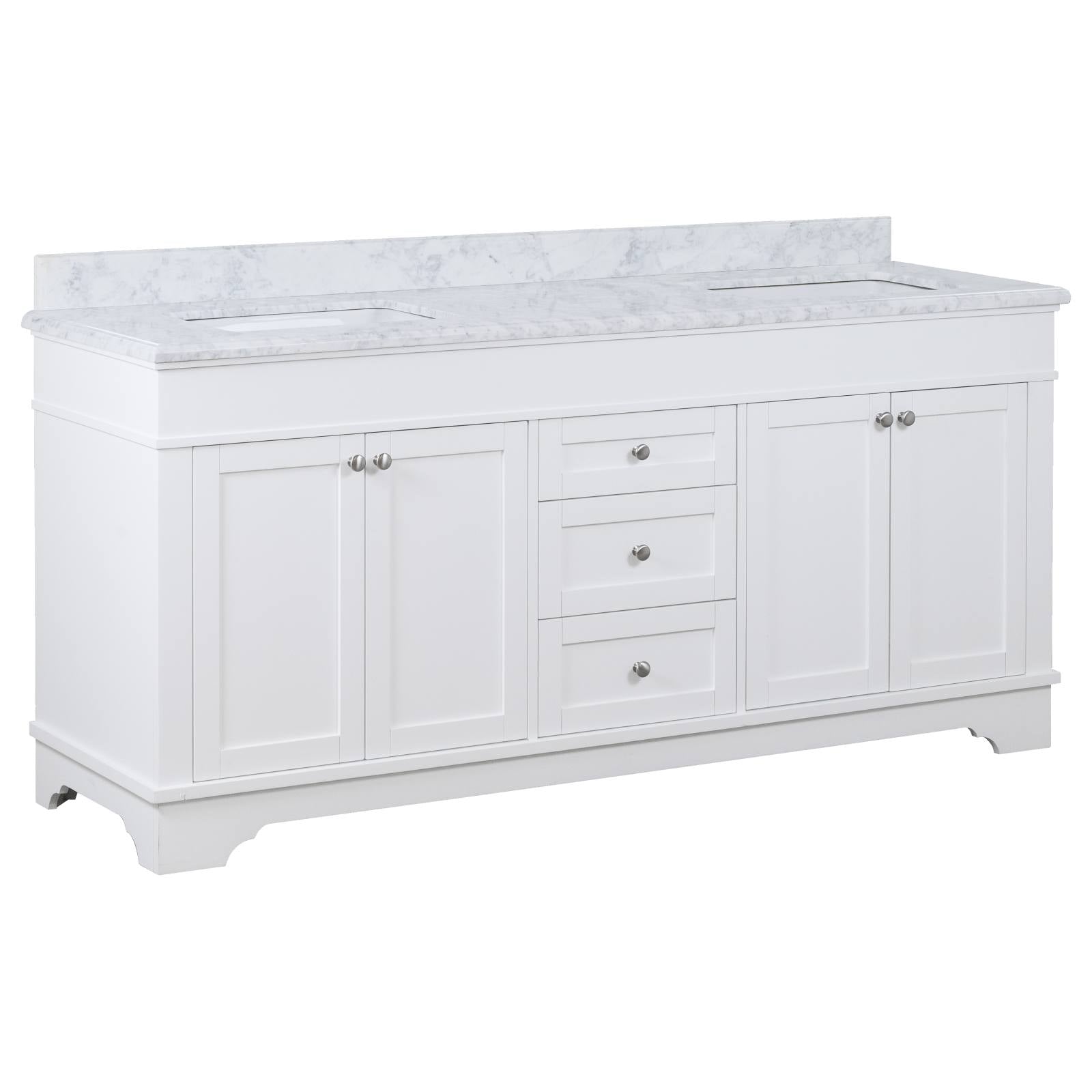 Fremont Large Marble Top Double Vanity, White