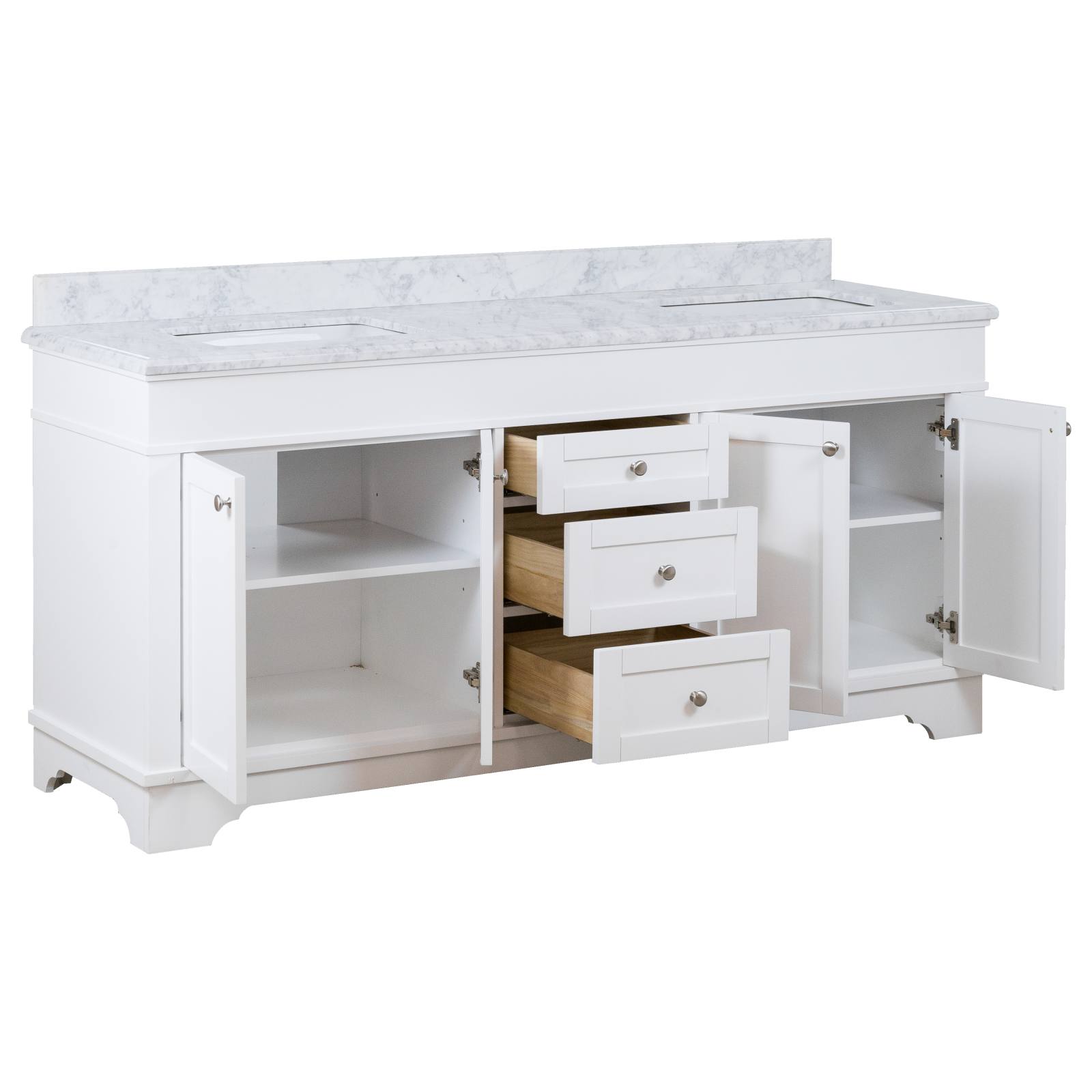 Fremont Large Marble Top Double Vanity, White