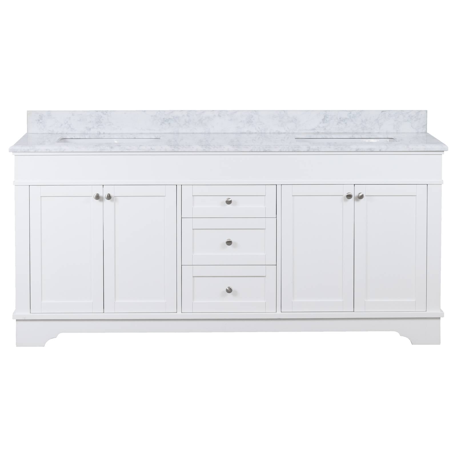 Fremont Large Marble Top Double Vanity, White