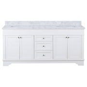 Fremont Large Marble Top Double Vanity, White