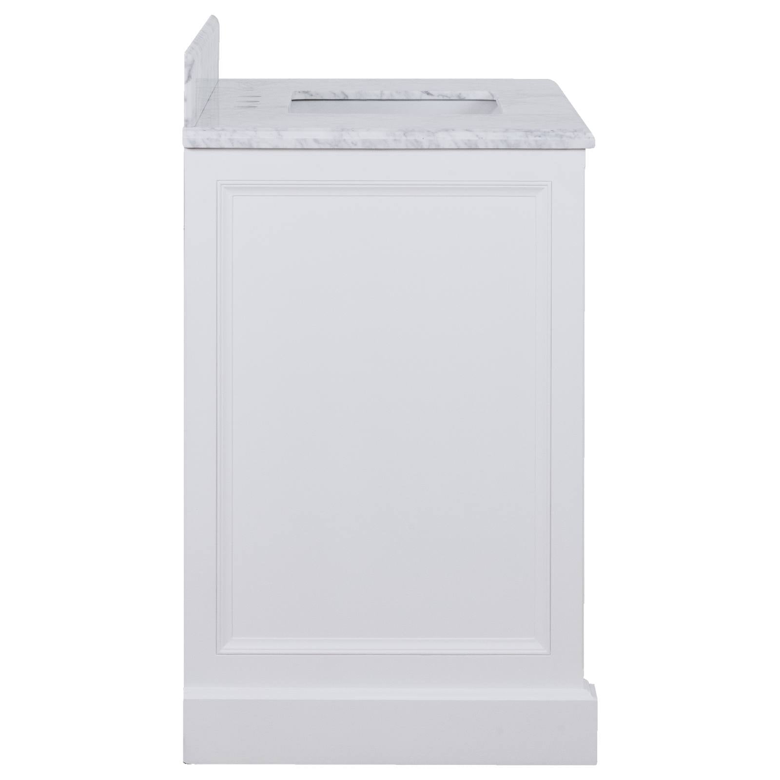 OC Classique 1000mm Marble Top Single White Freestanding Vanity