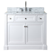 OC Classique 1000mm Marble Top Single White Freestanding Vanity
